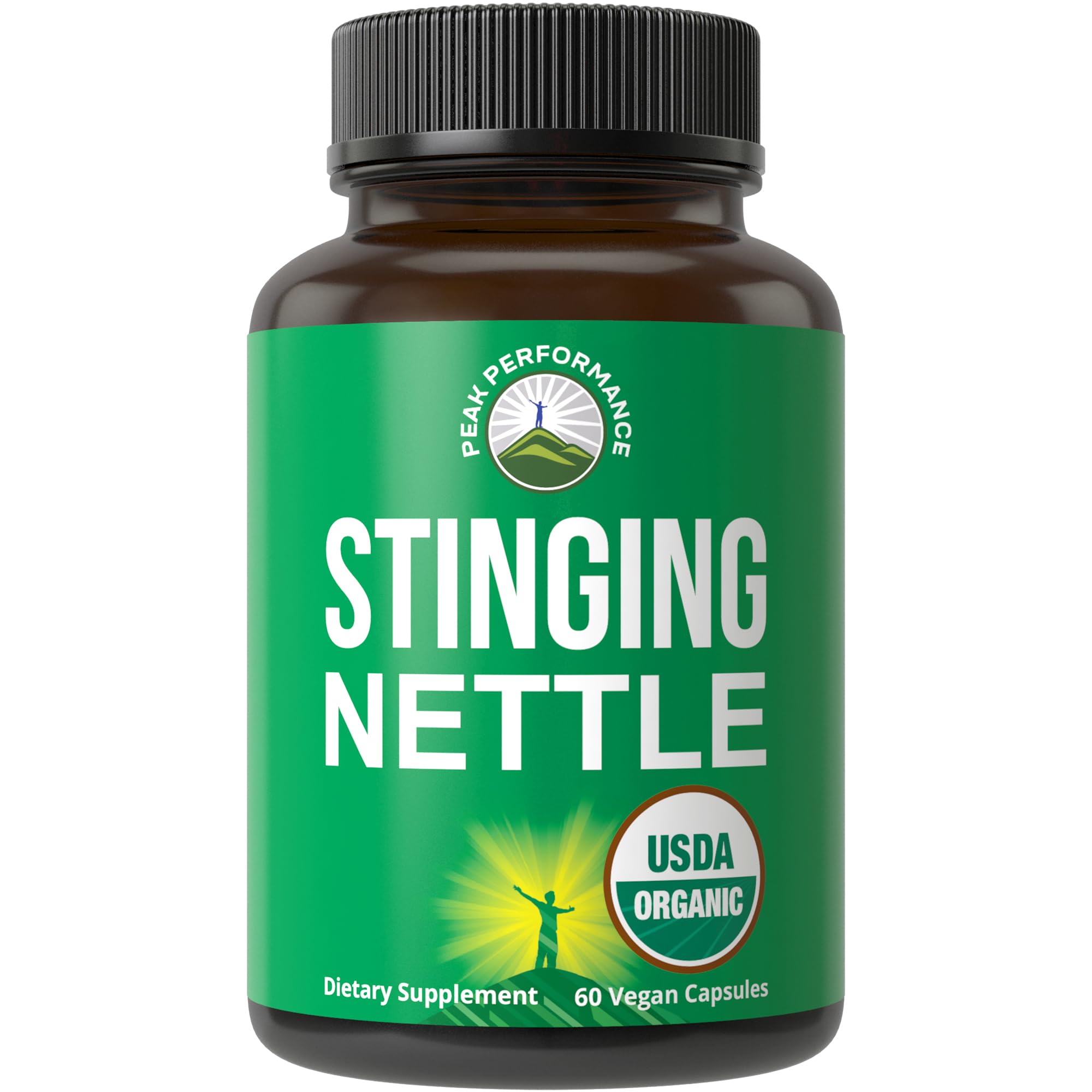 USDA Organic Stinging Nettle Vegan Capsules Made with Stinging Nettle Leaf Powder for Prostate, Hair Growth, Allergy. Better Than Root or Seed Extract. Plant Based Herb Supplement Tablets, 60 Pills Peak Performance buy supplements canada