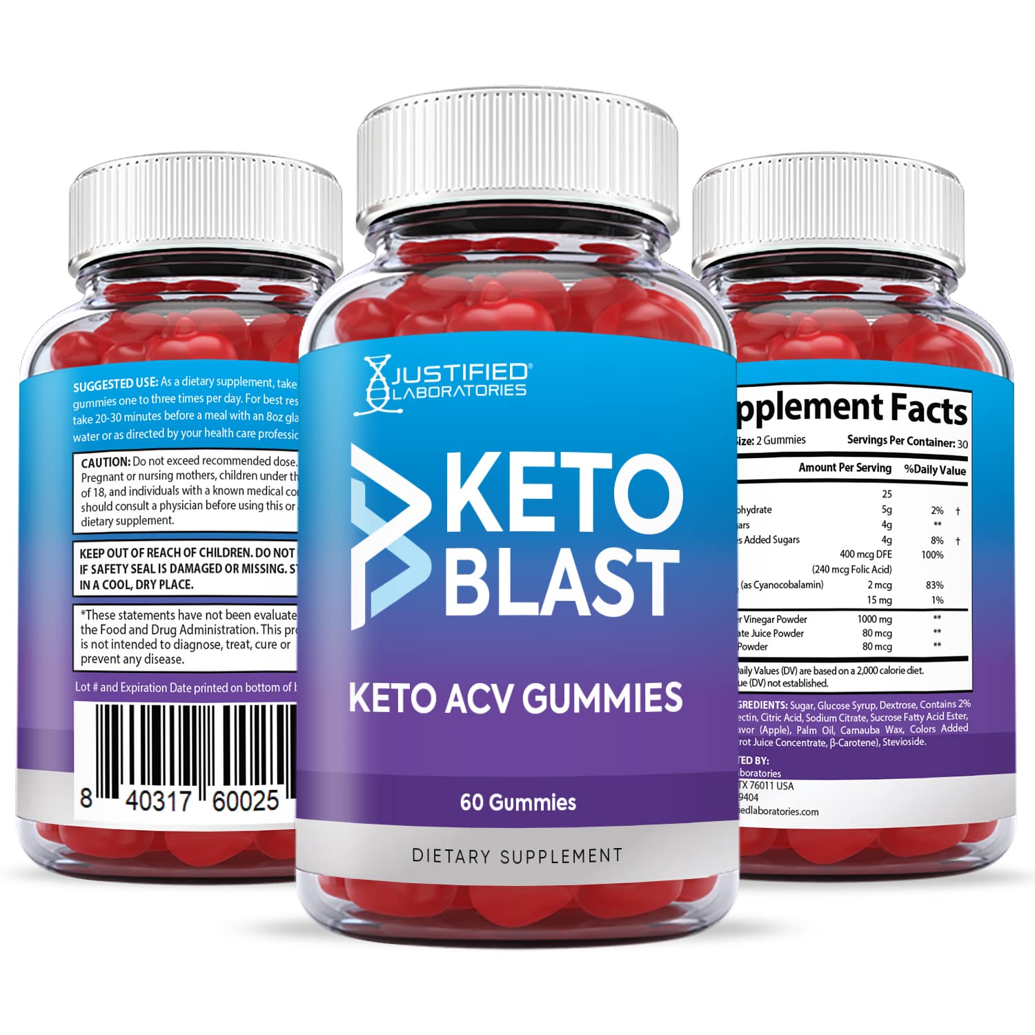 Justified Laboratories (2 Pack) Keto Blast Gummies 1000MG ACV with Pomegranate Juice Justified Laboratories buy supplements canada