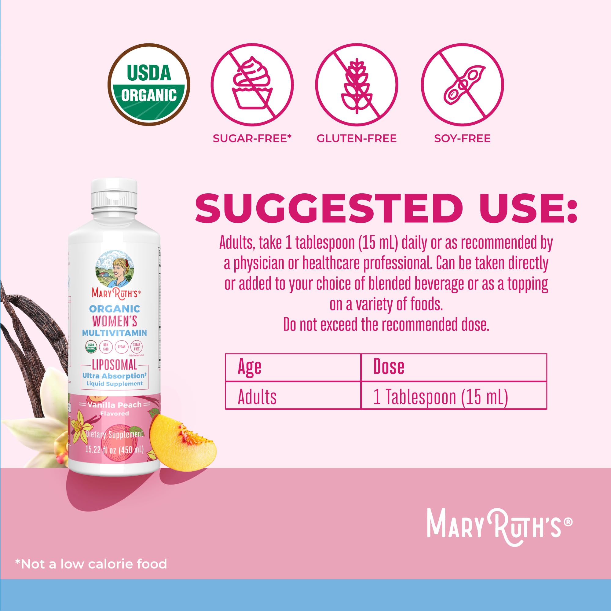 MaryRuth Organics USDA Organic Multivitamin for Women, Sugar Free Womens Multivitamin, Liquid Vitamins for Women, Immune Support Supplement, Ashwagandha, Methylfolate, Vegan, Non-GMO, 15.22 Fl Oz MARYRUTH'S buy supplements canada