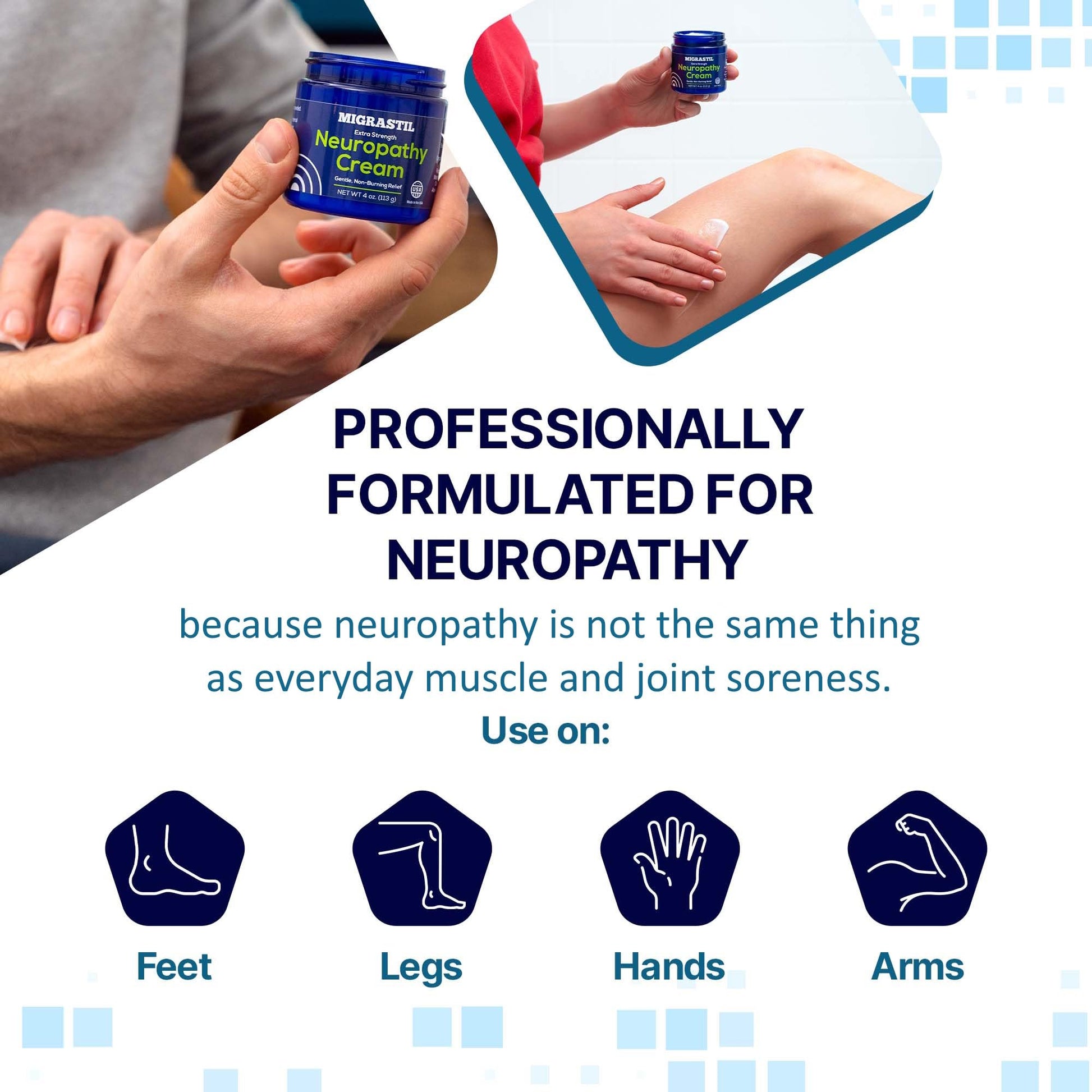 Basic Vigor Migrastil Extra Strength Neuropathy Cream (4 oz) and PainBlock Roll-On (3 oz) Bundle Basic Vigor buy supplements canada