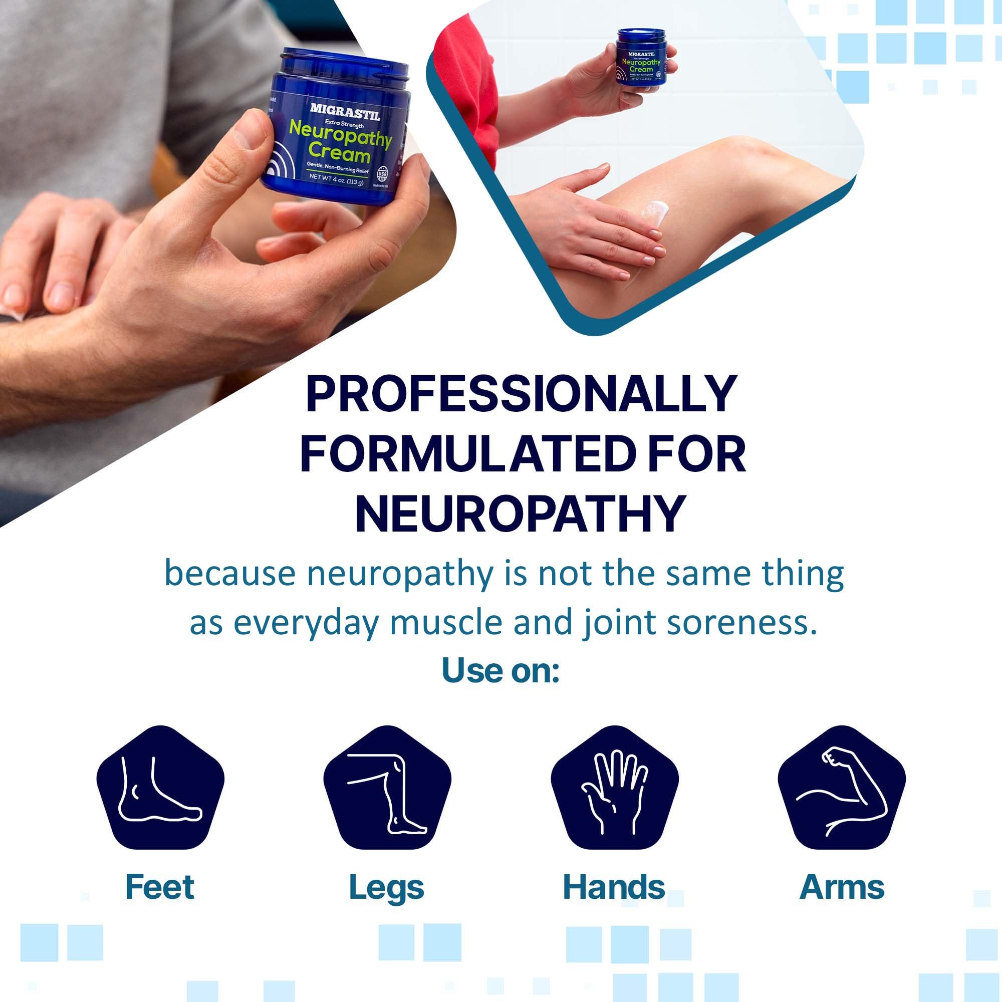 Basic Vigor Migrastil Extra Strength Neuropathy Cream (4 oz) and PainBlock Roll-On (3 oz) Bundle Basic Vigor buy supplements canada
