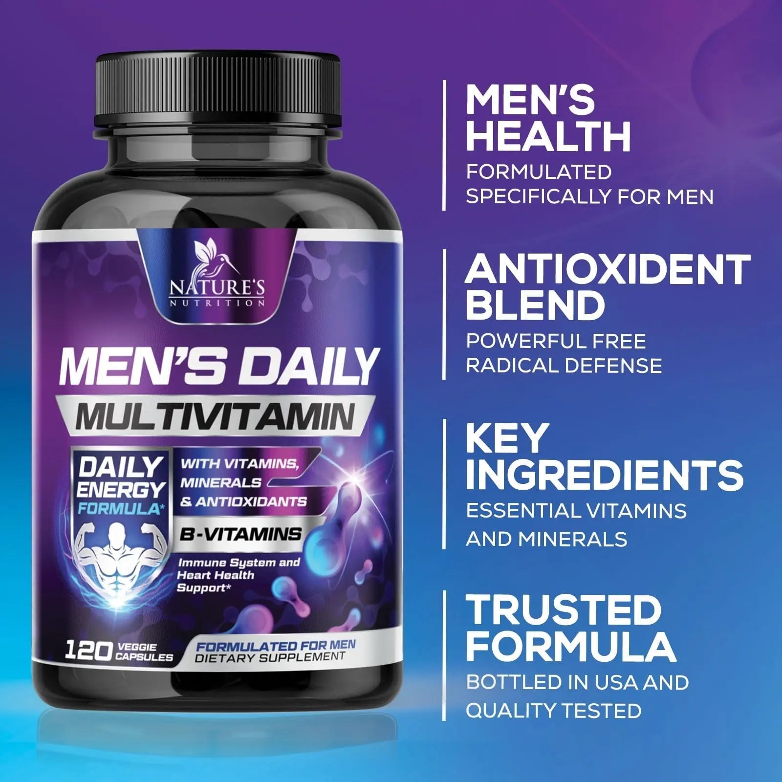 Multivitamin for Men - Advanced Supplement with Full-Spectrum Formula, Essential Vitamins A, C, D, E, & Zinc - High Potency B Vitamins Multi Nature's Nutrition buy supplements canada