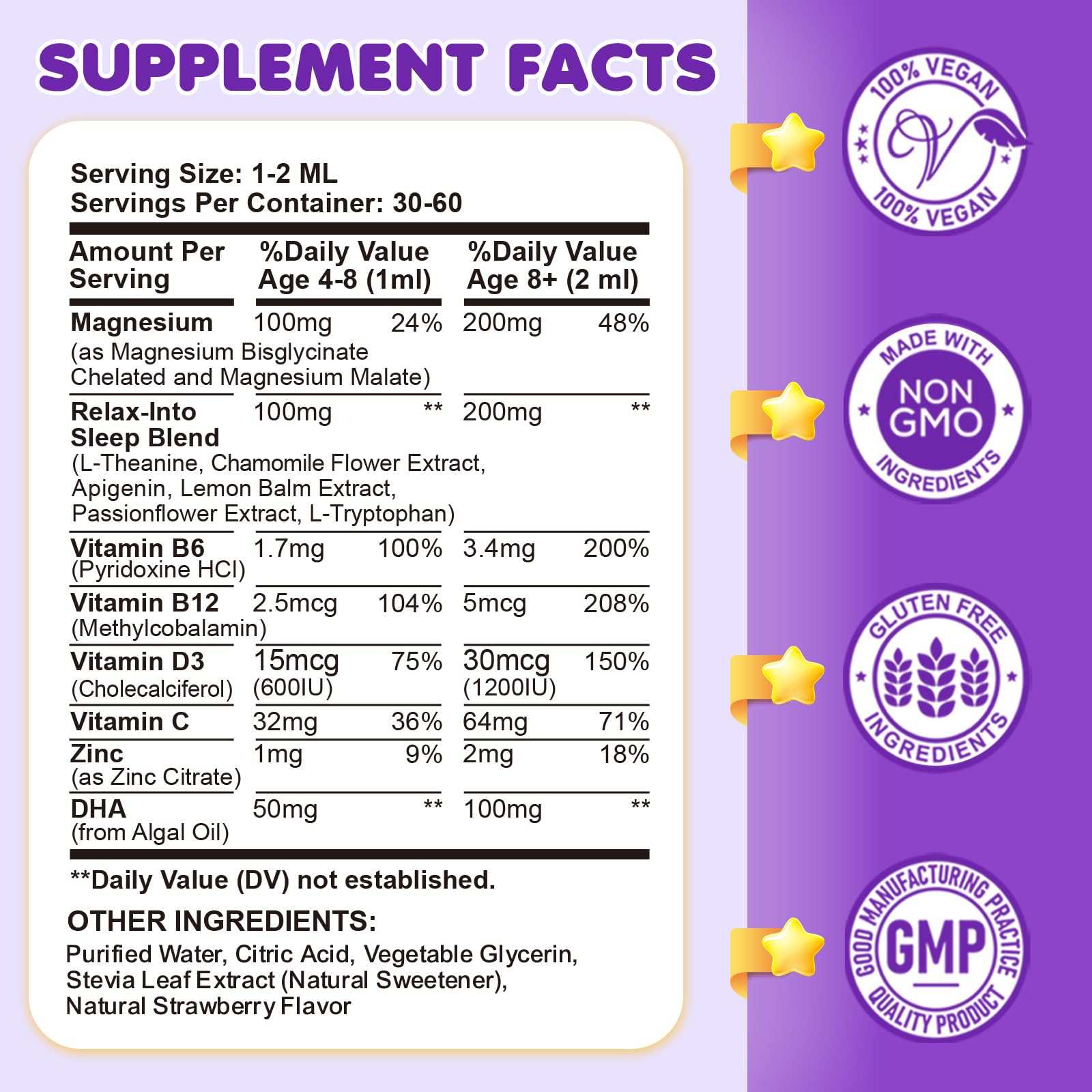 Magnesium Glycinate Liquid for Kids - Magnesium Bisglycinate Drops with L-Theanine, Chamomile & Vitamin B6, B12, C, D3 for Sleep, Relaxation, Immune Support, Calm & Focus - 2 Fl Oz, Strawberry Flavor CFILIHTC buy supplements canada