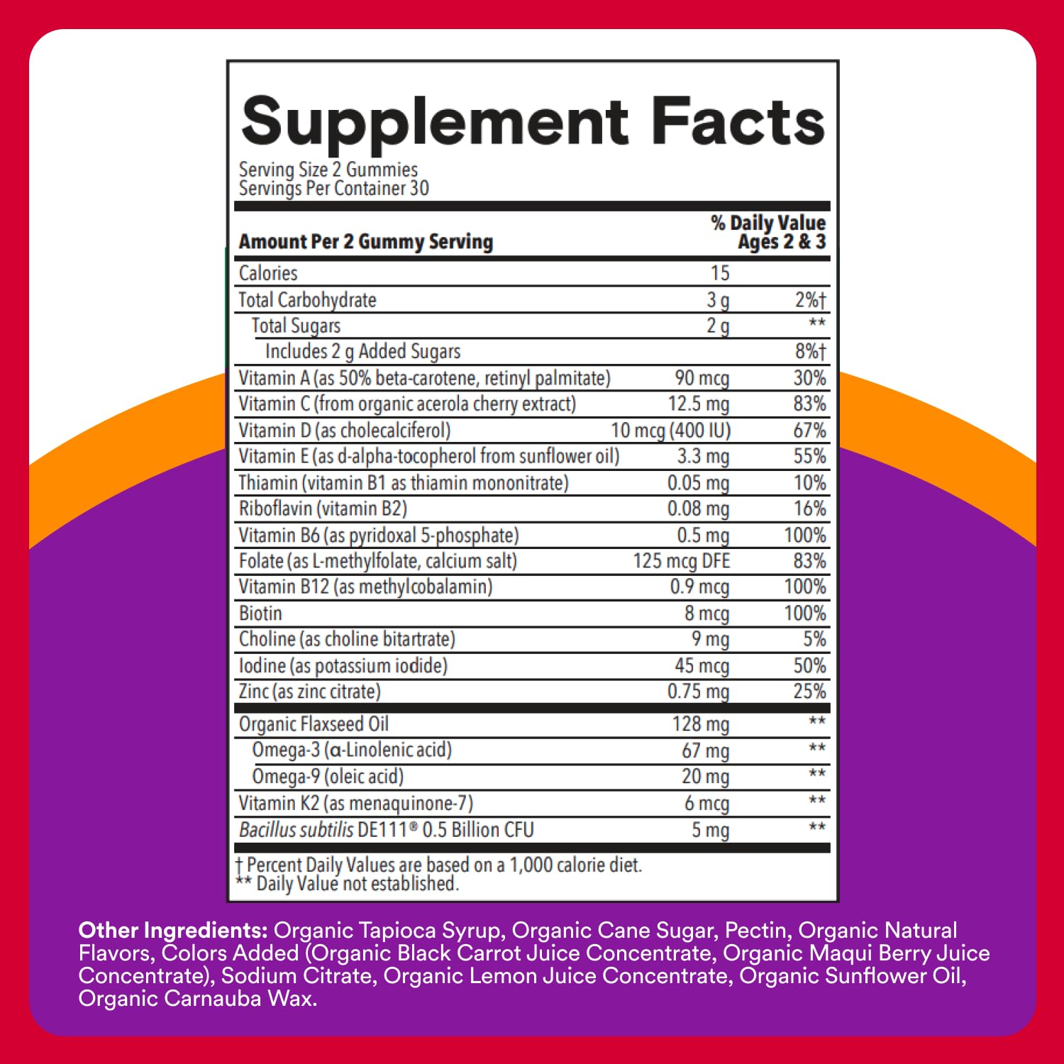 SmartyPants Organic Toddler Multivitamin Gummies: Probiotics, Omega 3 (ALA), Vitamin D3, C, Vitamin B12, B6, A, K & Zinc, Beta Carotene, Gluten Free SmartyPants buy supplements canada