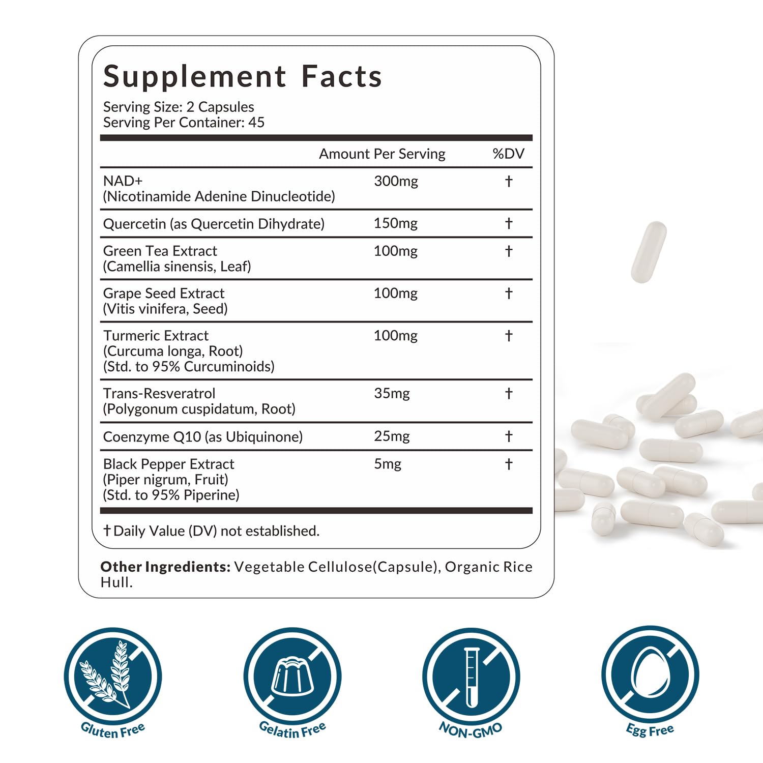WEEVIT NAD+ Resveratrol Supplement with COQ10, Quercetin, Turmeric, NAD+ Supplement for Men and Women - Energy, Focus & Anti-Aging Support - Gluten Free, Non-GMO WEEVIT buy supplements canada