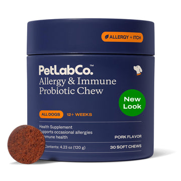 PetLab Co. Allergy & Immune Probiotics for Dogs, Support Seasonal Allergies, Gut & Digestive Health - Pork Flavor - 30 Soft Chews - Packaging May Vary PetLab Co. buy supplements canada