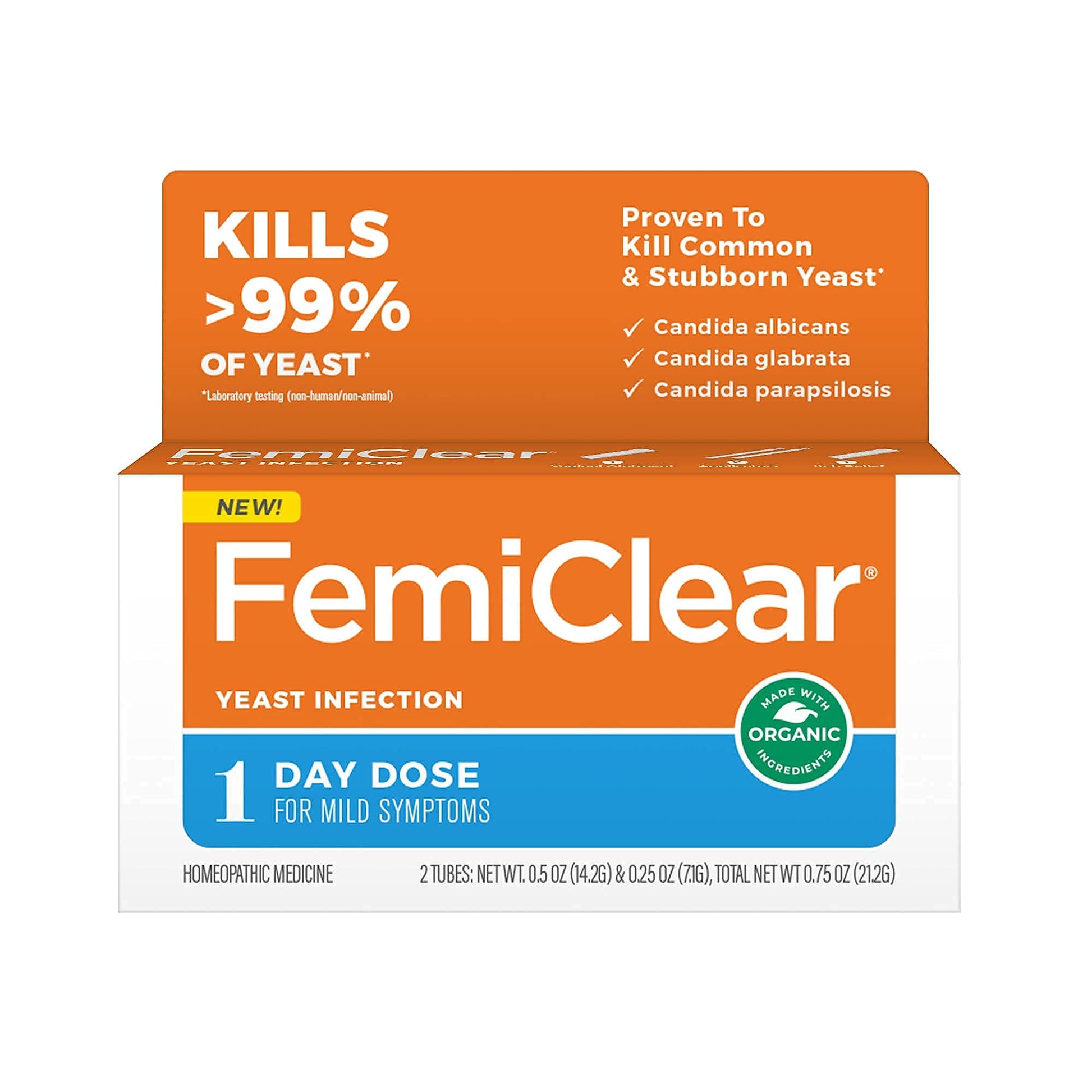 FemiClear 1-Day Yeast Infection Treatment & Vaginal Itch Relief Ointment - Fast Relief Bundle (Pack of 2) FemiClear buy supplements canada