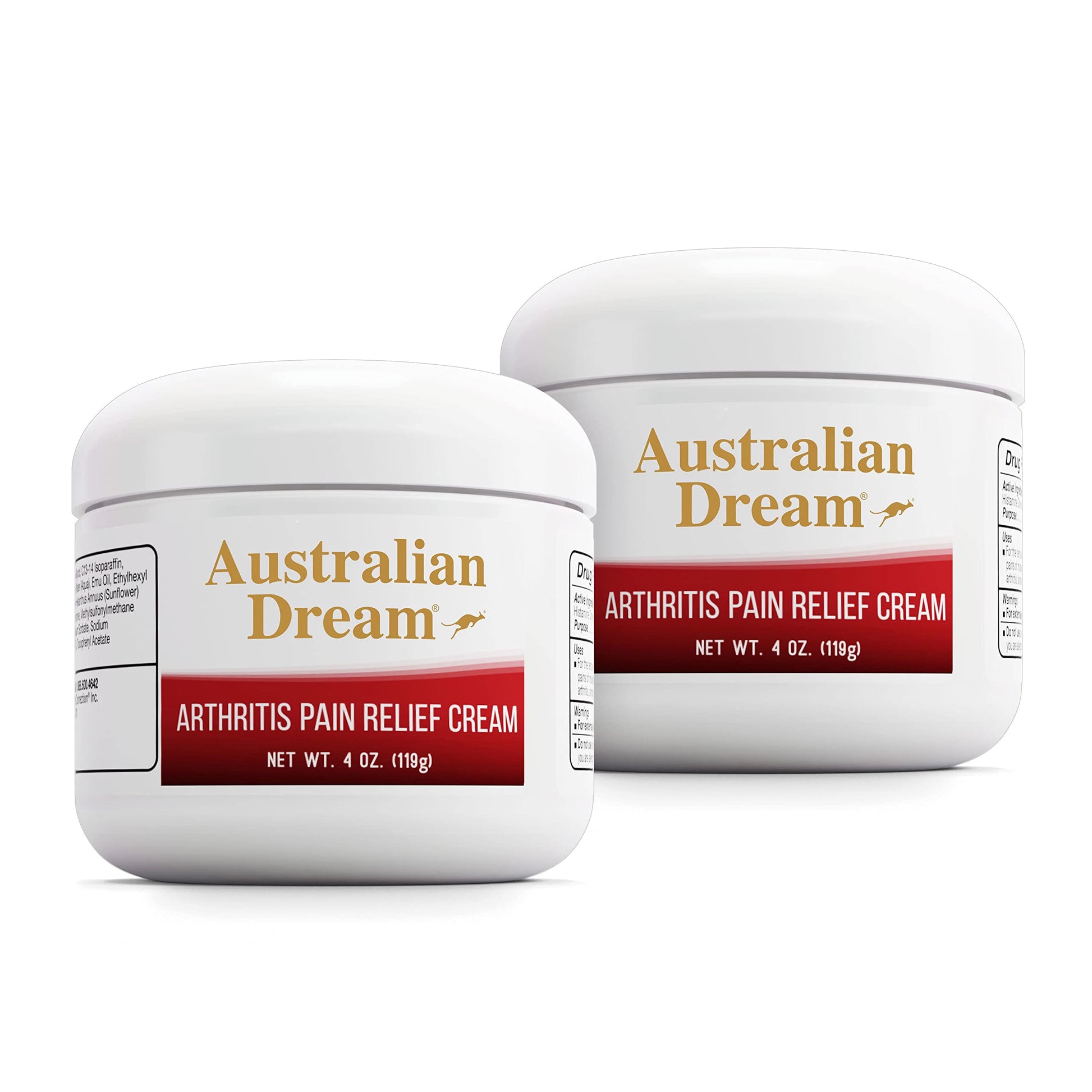 Australian Dream Arthritis Pain Relief Cream - Soothing & Non-Greasy - Powerful Topical Arthritis Pain Relief - Good for Muscle Aches or Joints - 4 oz Jars (2 Pack) Australian Dream buy supplements canada