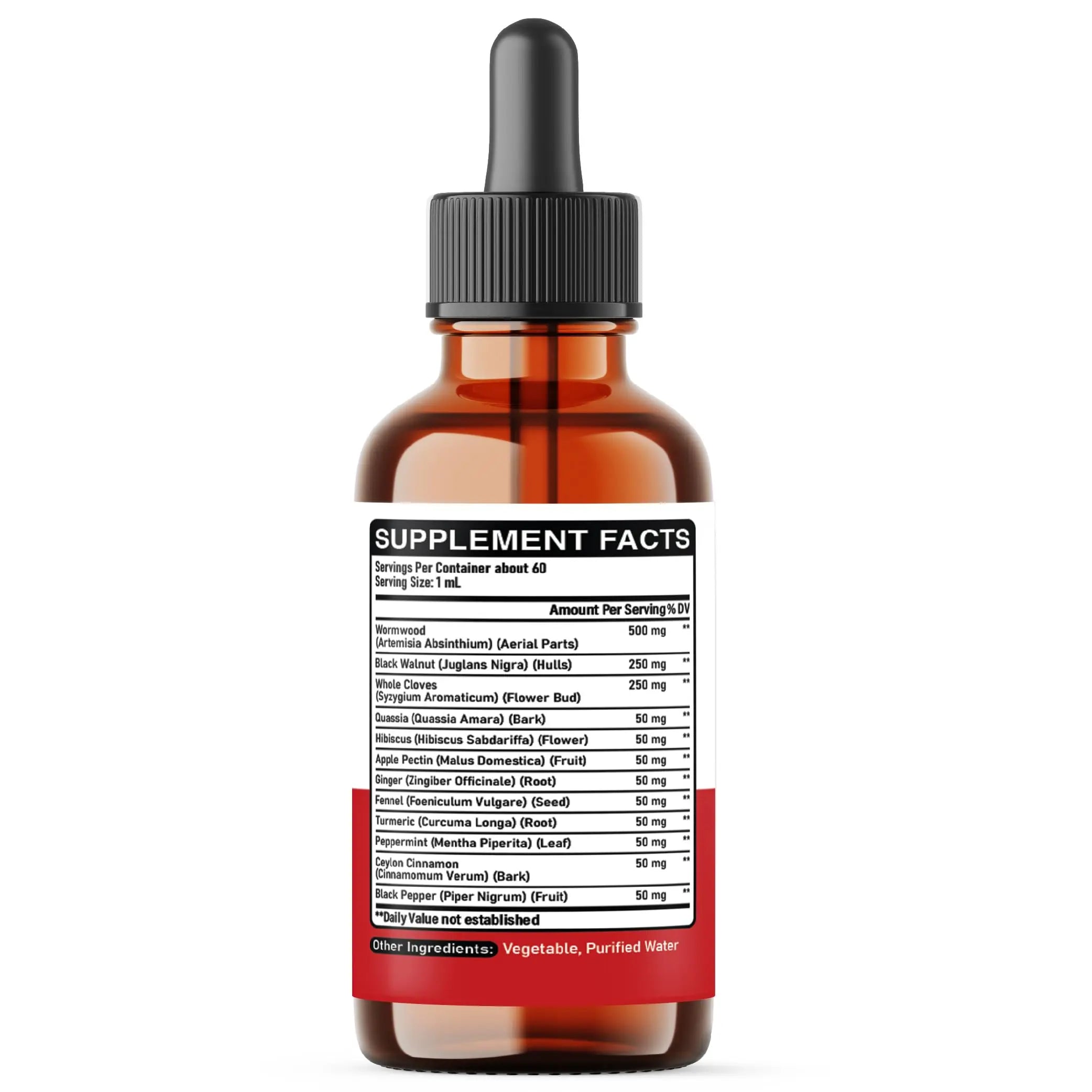 DEDICAD 12in1 Wormwood Liquid Drops Added Black Walnut, Whole Cloves and 9 More Herbs - 2 Fl Oz - 60 Days Supply - Mint Flavor DEDICAD buy supplements canada