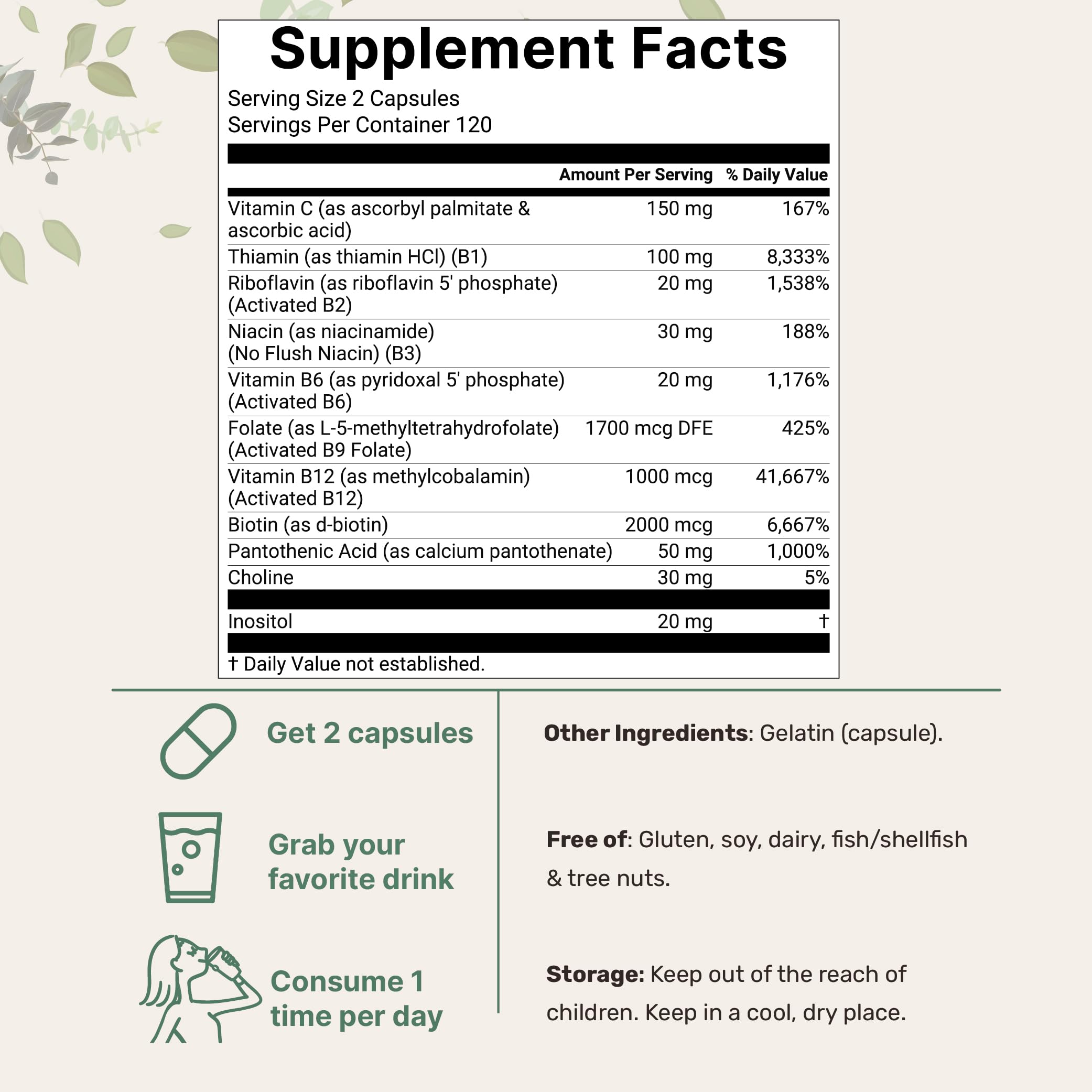 Micro Ingredients Pure Methylated B Complex, 240 Capsules | 11-in-1 Formula with Methylfolate, B12, Thiamin, Inositol, Choline, & Fat Soluble Vitamin C Micro Ingredients buy supplements canada