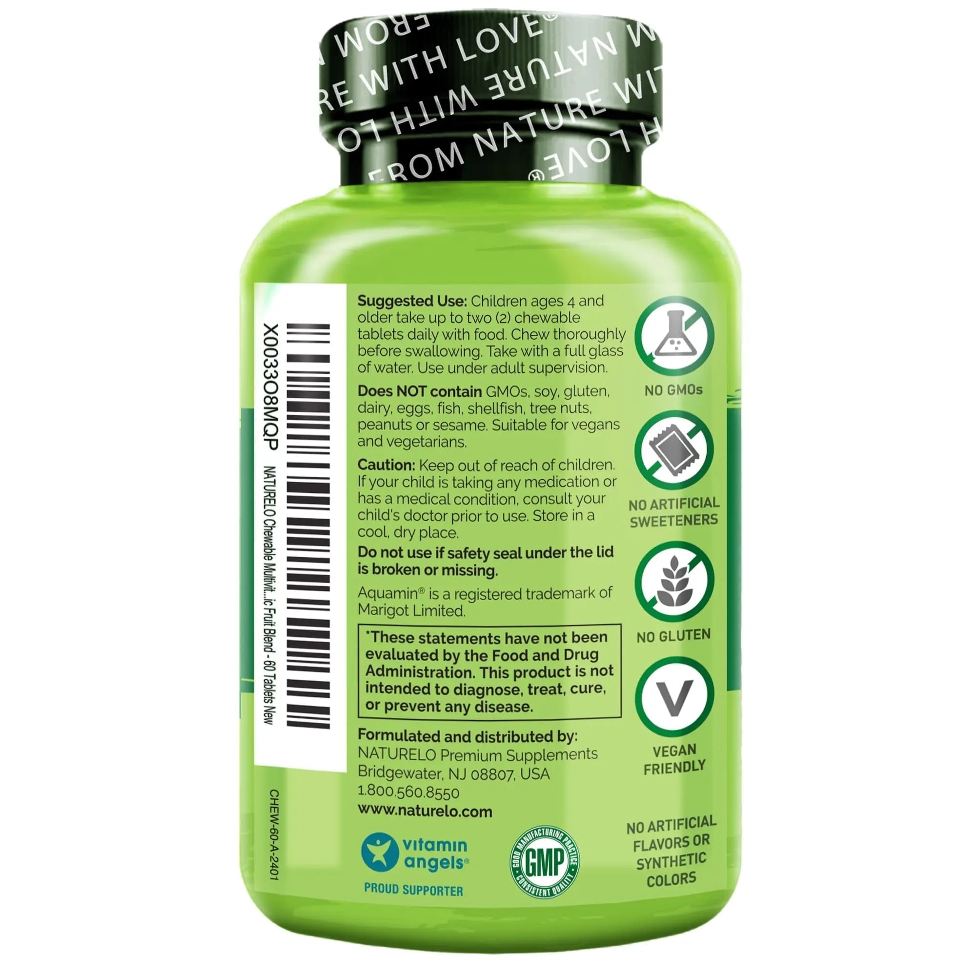 NATURELO Chewable Vitamin for Kids Multivitamin with Whole Food Organic Fruit Blend - 60 Tablets for Children NATURELO buy supplements canada
