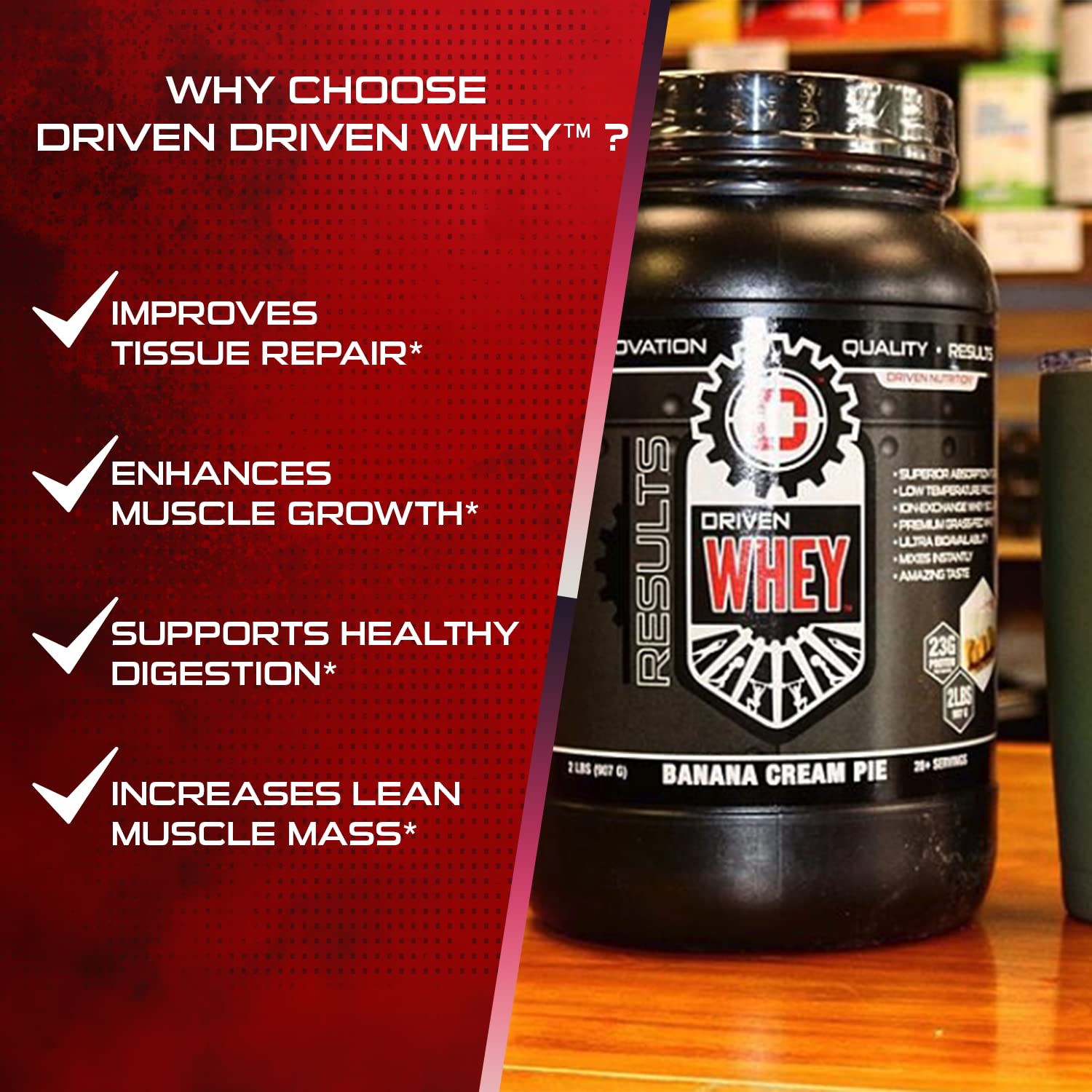 Driven WHEY- Grass Fed Whey Protein Powder: Delicious, Clean Protein Shake- Improve Driven Nutrition buy supplements canada