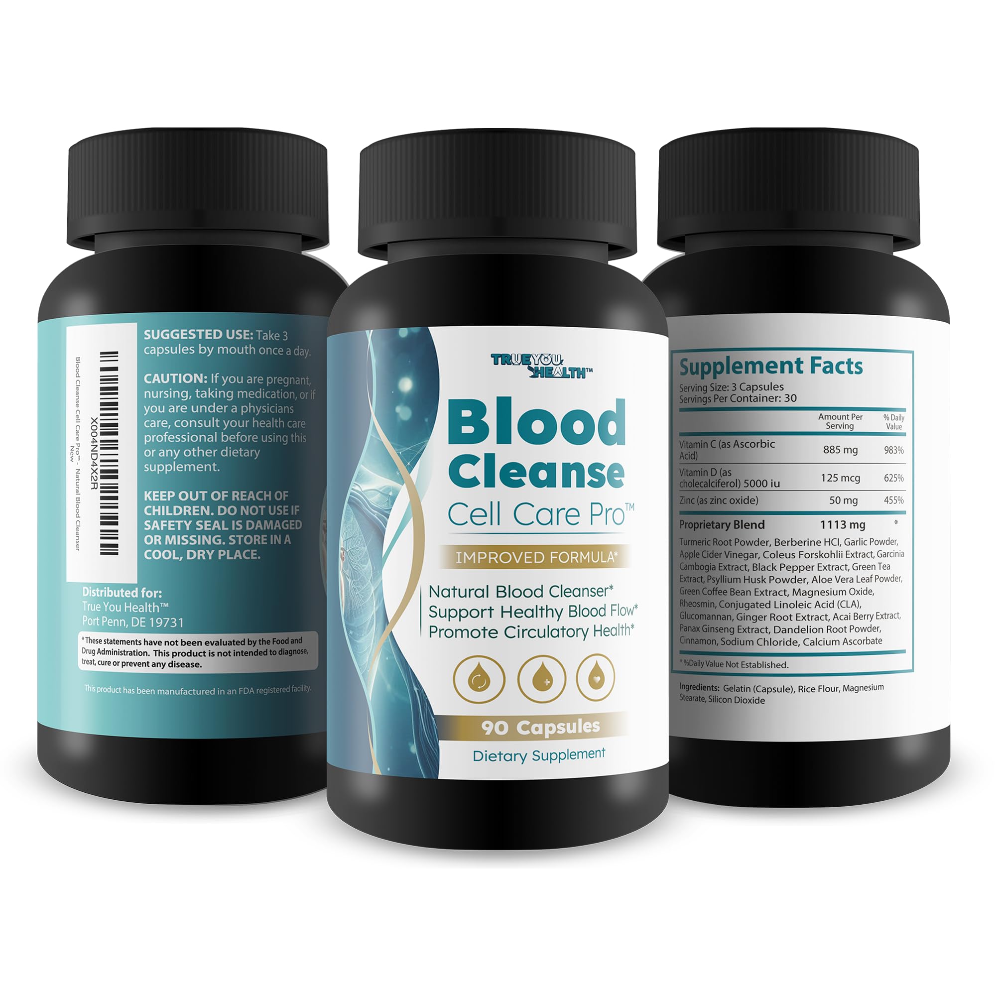 Blood Cleanse Cell Care Pro - Improved Formula - Our Best Blood Cleanse Detox - Cleanse Blood & Detox Body Cleanse - Full Body Cleanse - Sugar Detox Cleanse Pancreas Sweet Blood Cleanse Supplements True You Health buy supplements canada