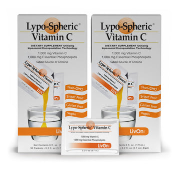 LivOn Laboratories - Lypo–Spheric Vitamin C – 1,000 mg Vitamin C & 1,000 mg Essential Phospholipids Per Packet – Liposome Encapsulated for Improved Absorption – Non–GMO - 2 Pack (60 Count) LivOn Laboratories buy supplements canada