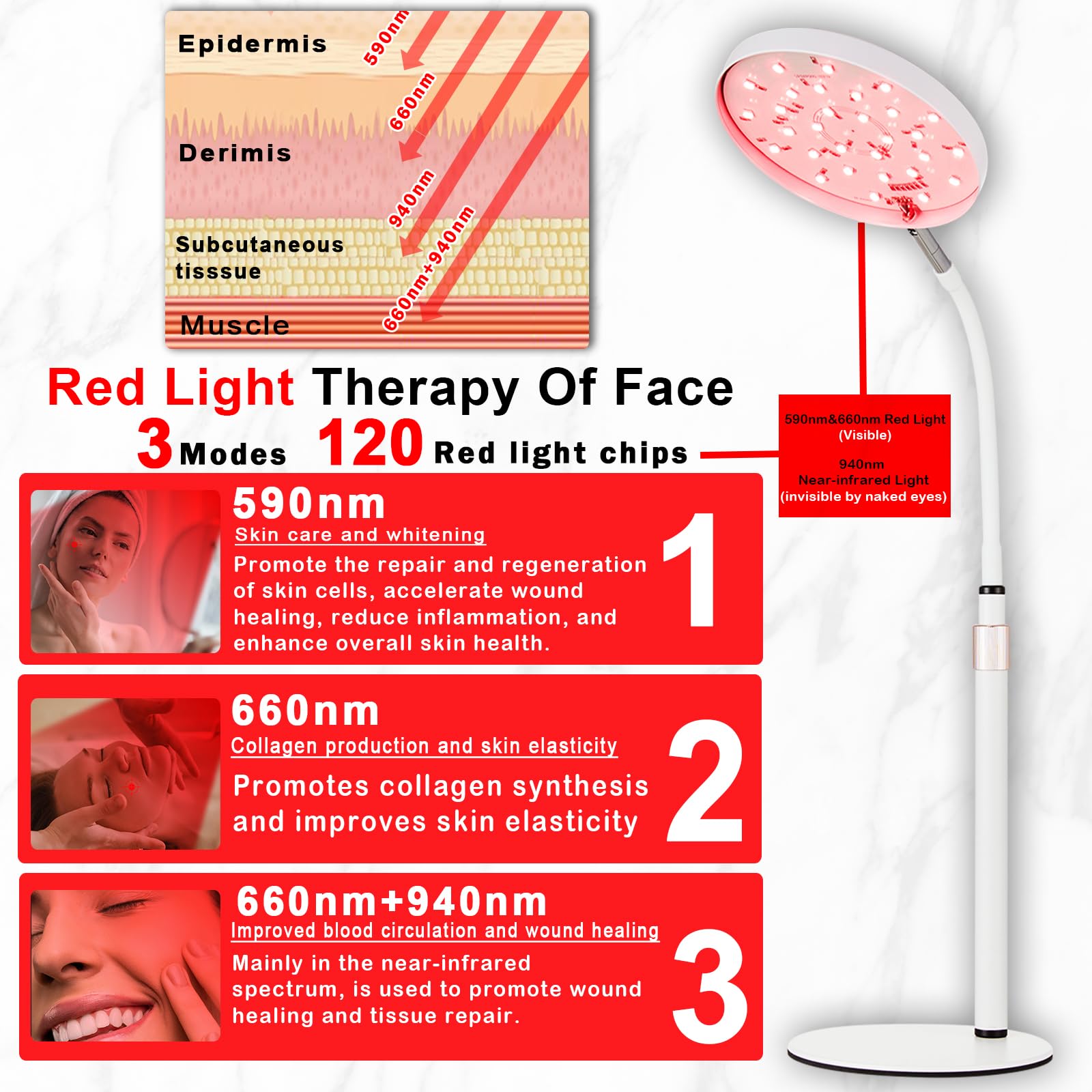 Akarishin Red Light Therapy Lamp for Face- Facial and Body Treatment with Adjustable Height Stand Akarishin buy supplements canada
