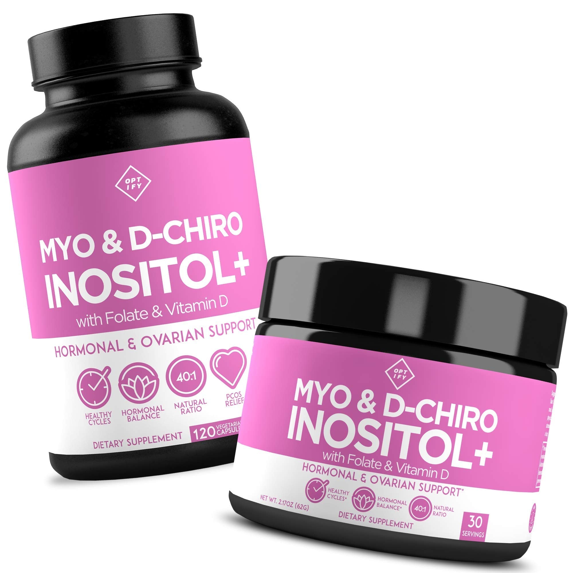Premium Inositol Supplement Bundle - Myo-Inositol and D-Chiro Inositol Plus Folate Optify buy supplements canada