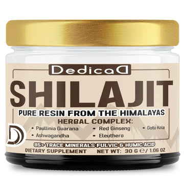 DEDICAD 30g Shilajit Resin with Herbal Complex - Paullinia Guarana, Gotu Kola Leaf & More - Shilajit Pure Himalayan Organic for Immune System, Energy Production, Brain Health & Stamina DEDICAD buy supplements canada