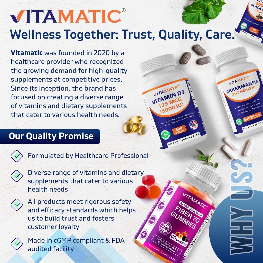 Vitamatic NAD Nicotinamide Riboside Supplement 1300mg 60 Ct - Support Healthy Aging, Cellular Energy Production, Made with Riboside, Quercetin, Resveratrol, Green Tea, & Acai Powder Vitamatic buy supplements canada