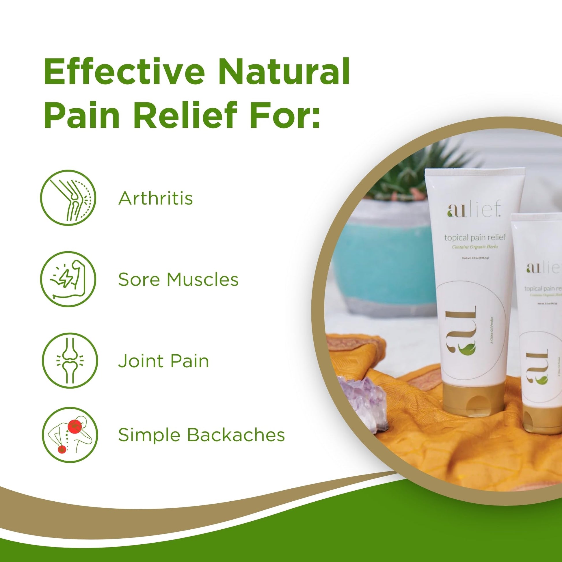 Aulief Gold Natural Pain Relief Cream – Organic Herbal Lotion for Arthritis, Joint Pain & Sore Muscles, Neck, Knee & Back Aches, Premium Organic Natural Pain Reliever, 3.2 Oz Tube Aulief buy supplements canada
