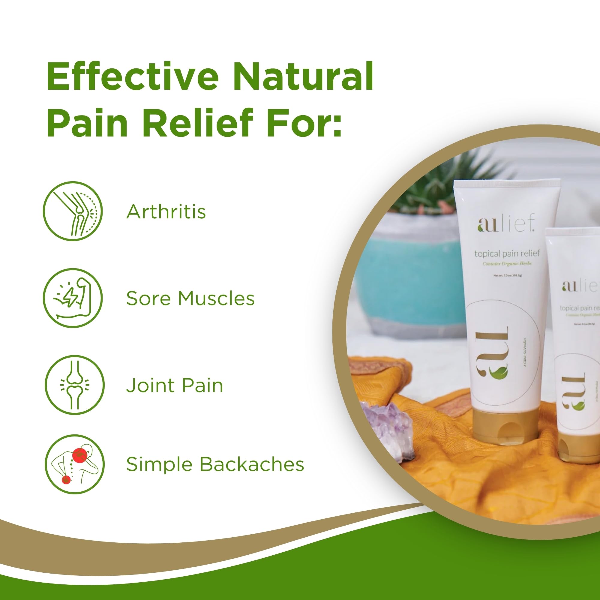 Aulief Gold Natural Pain Relief Cream – Organic Herbal Lotion for Arthritis, Joint Pain & Sore Muscles, Neck, Knee & Back Aches, Premium Organic Natural Pain Reliever, 3.2 Oz Tube Aulief buy supplements canada