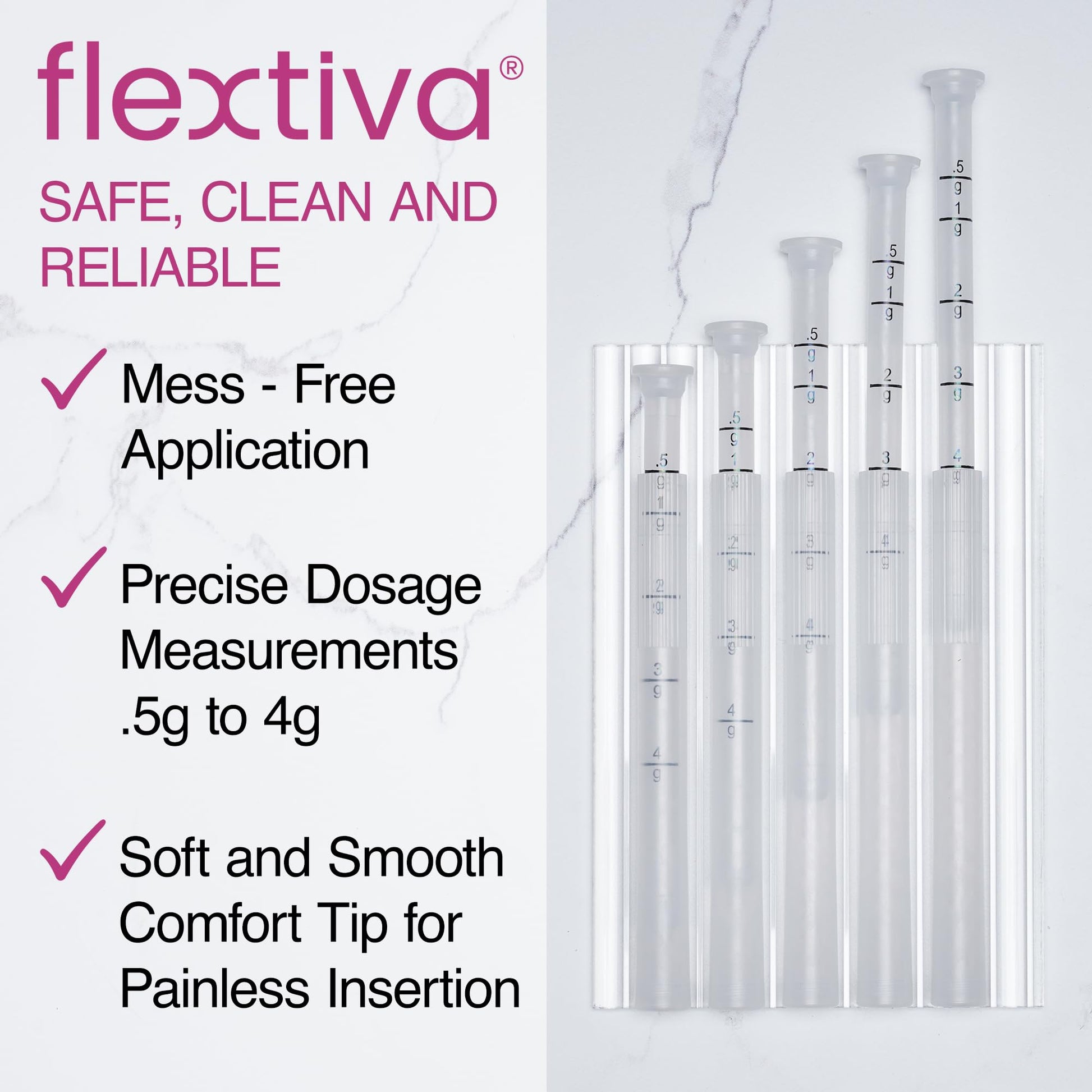 Flextiva Disposable Plastic Vaginal Cream Applicators - Threaded End to Fit OTC Gel or Cream Products Flextiva buy supplements canada