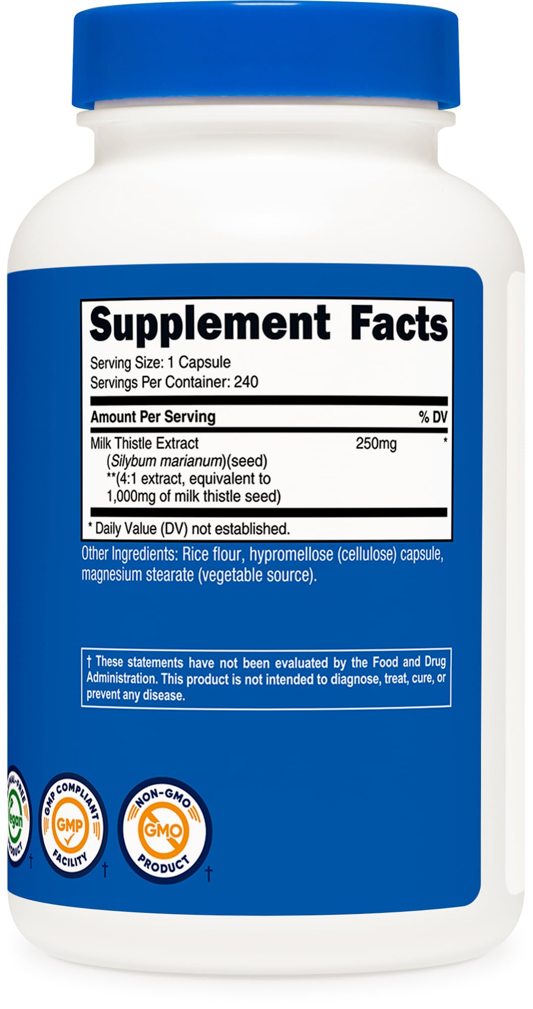 Nutricost Milk Thistle Extract 240 Capsules for 240 Servings Per Bottle - Vegan, GMO Free and Gluten Free Nutricost buy supplements canada