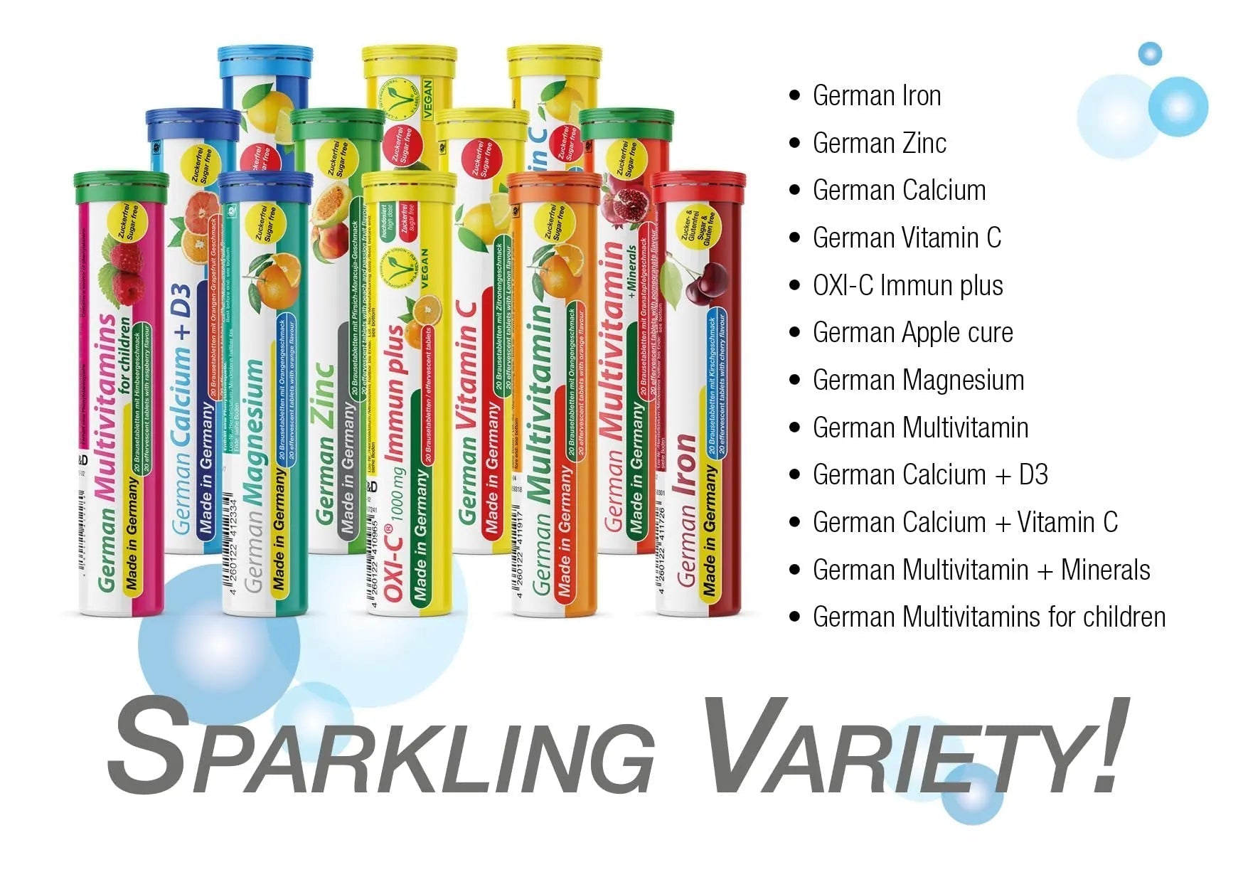 T&D German Multvitamin 10 Vitamins - 40 Vegan Drink Effervescent Tablets - Orange Flavor T&D buy supplements canada
