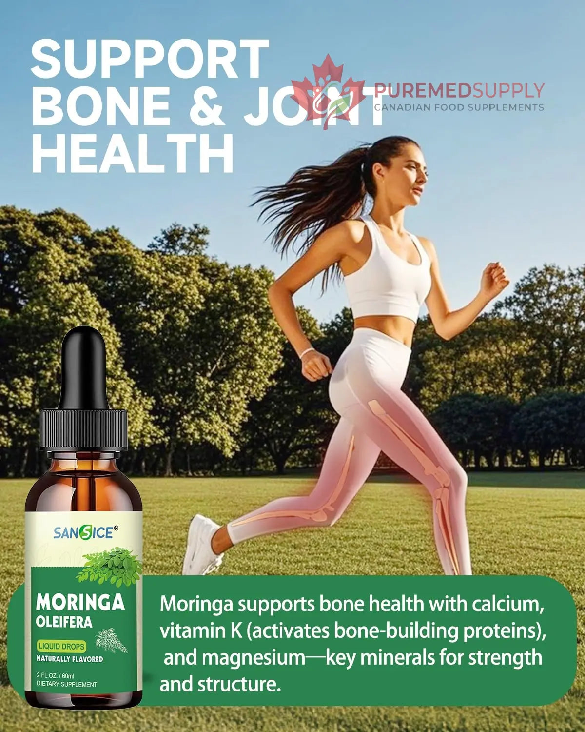 SANSICE Organic Moringa Supplement, Liquid Moringa Leaf Extract for Women & Men, Lymphatic Drainage Supplement with Echinacea for Lymph System Support SANSICE buy supplements canada
