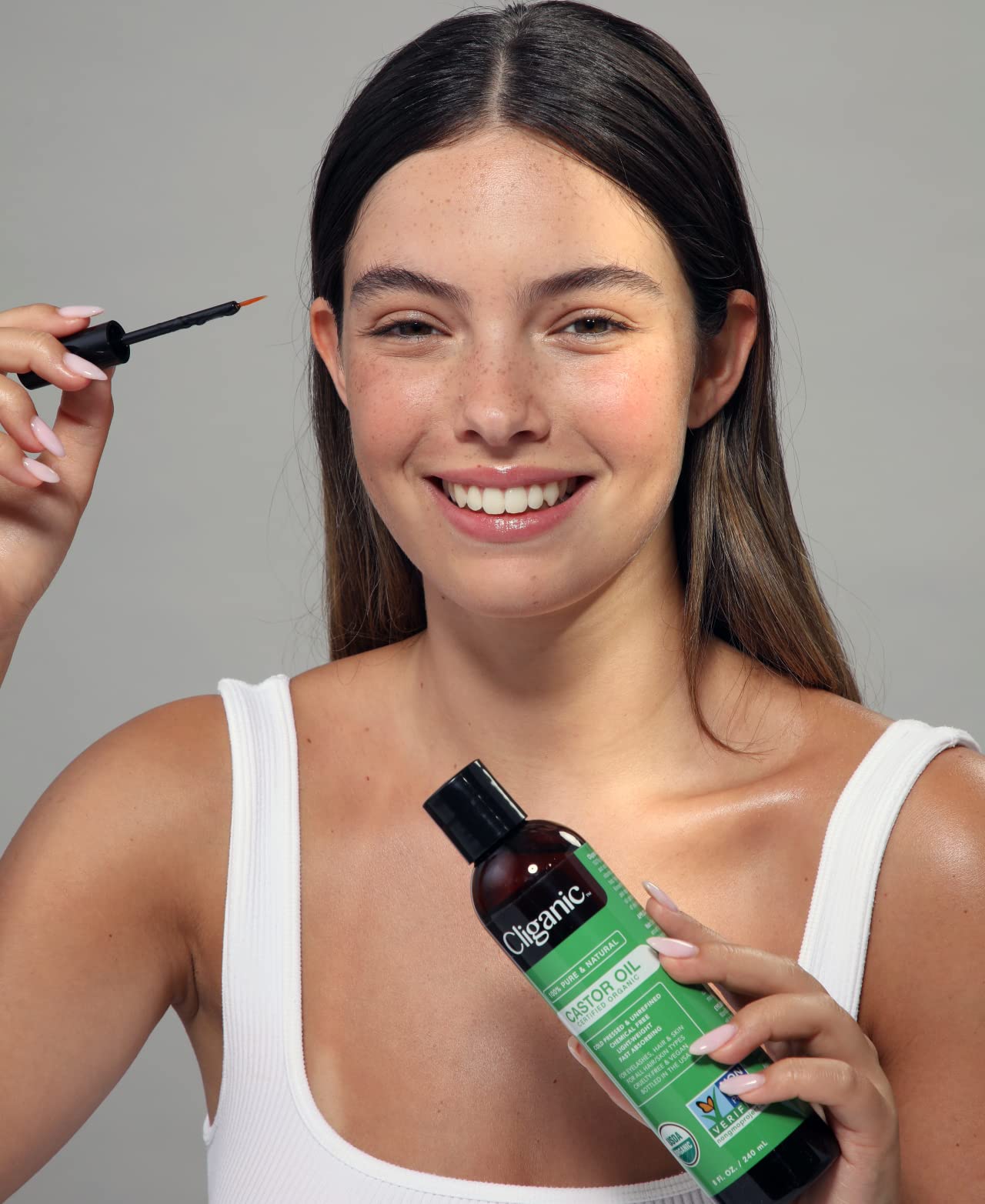 Cliganic USDA Organic Castor Oil, 100% Pure (8oz with Eyelash Kit) - For Eyelashes, Eyebrows, Hair & Skin Cliganic buy supplements canada