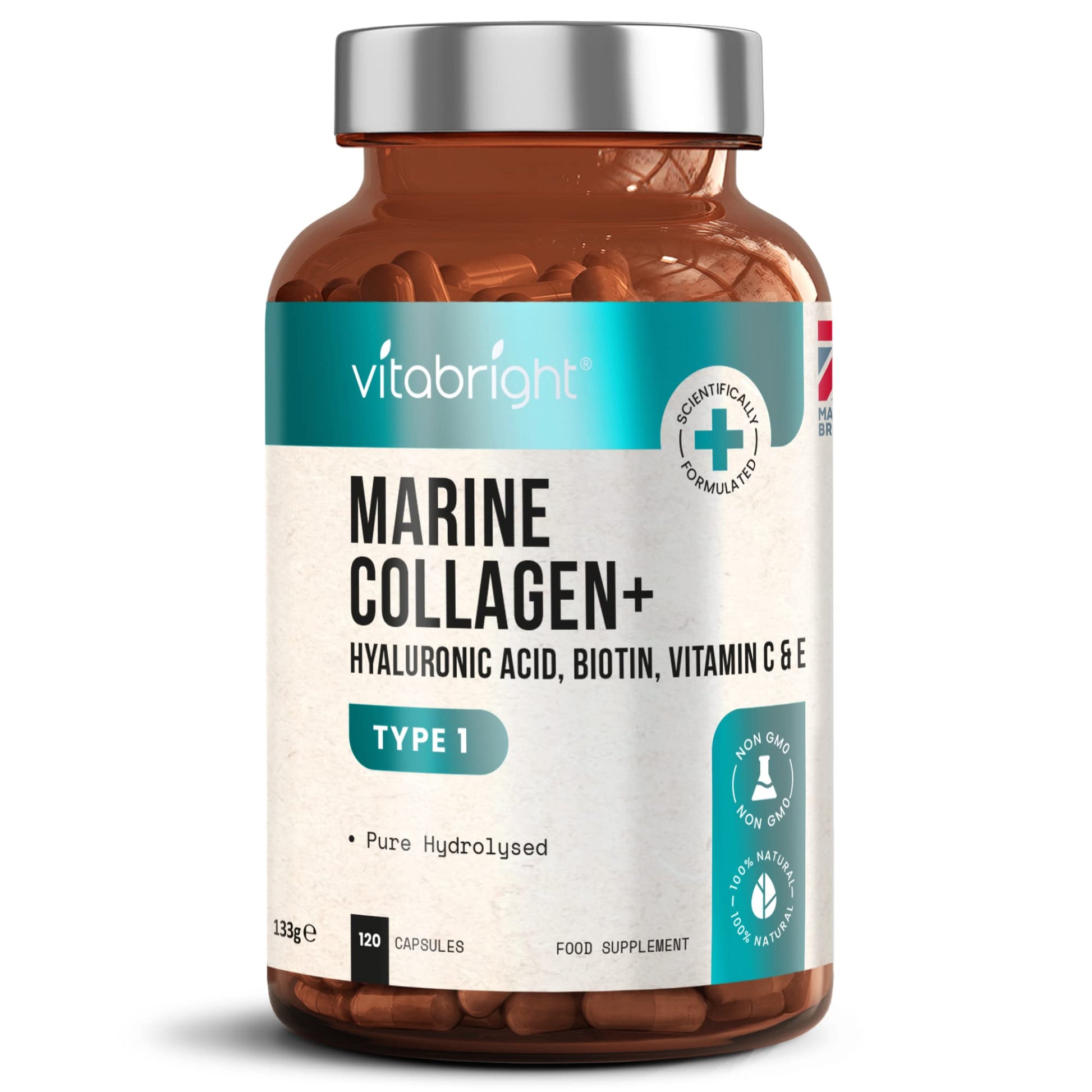 Marine Collagen Capsules 1000mg - 120 Capsules - 9 Powerful Skin Supporting Nutrients VitaBright buy supplements canada
