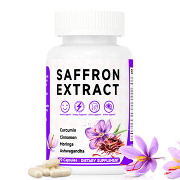 Happy Saffron Supplements, 100mg Saffron Extract, Saffron Blend with Turmeric & Ashwagandha, Supports Mood, Focus, and Energy Boost, 90 Capsules Mosslly buy supplements canada
