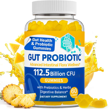 Gut Health & Probiotic Gummies, 112.5 Billion CFU, Sugar Free - 8 Strains + Prebiotics + Herbs - for Digestive, Immune, Diarrhea & Bloating - Gut Health for Women & Men, 60 Counts Probiotics Gummies VIOAFSLSE buy supplements canada