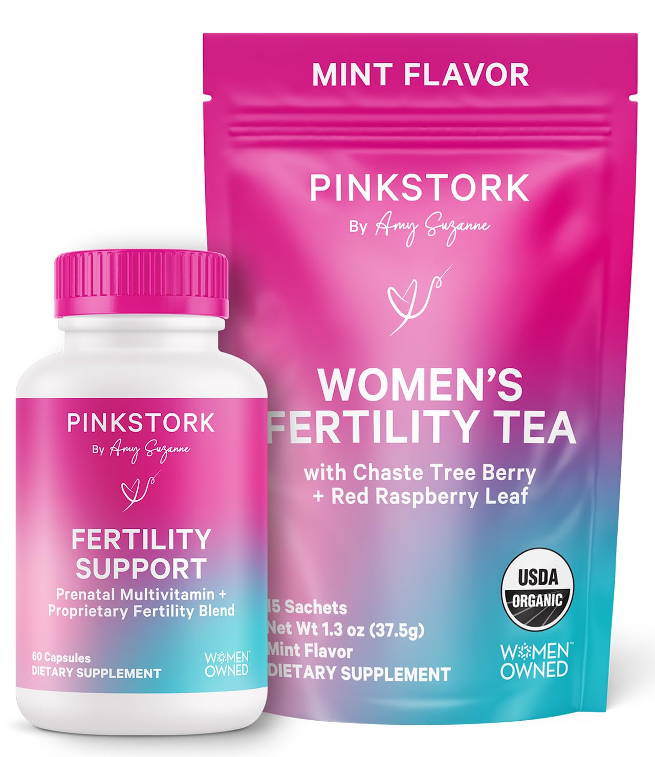 Pink Stork Fertility Bundle for Women – Conception Tea + Prenatal Vitamin Support with Inositol, Vitex, Folate & Ashwagandha – Supports Hormone Balance, Cycle Health & Preconception Wellness Pink Stork buy supplements canada