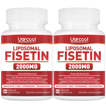 Uarcool Fisetin Supplement 2000mg for Healthy Aging and Longevity, Skin Health, Brain - Soy Free, Vegetarian - 60 Softgels(2 Bottles) Uarcool buy supplements canada
