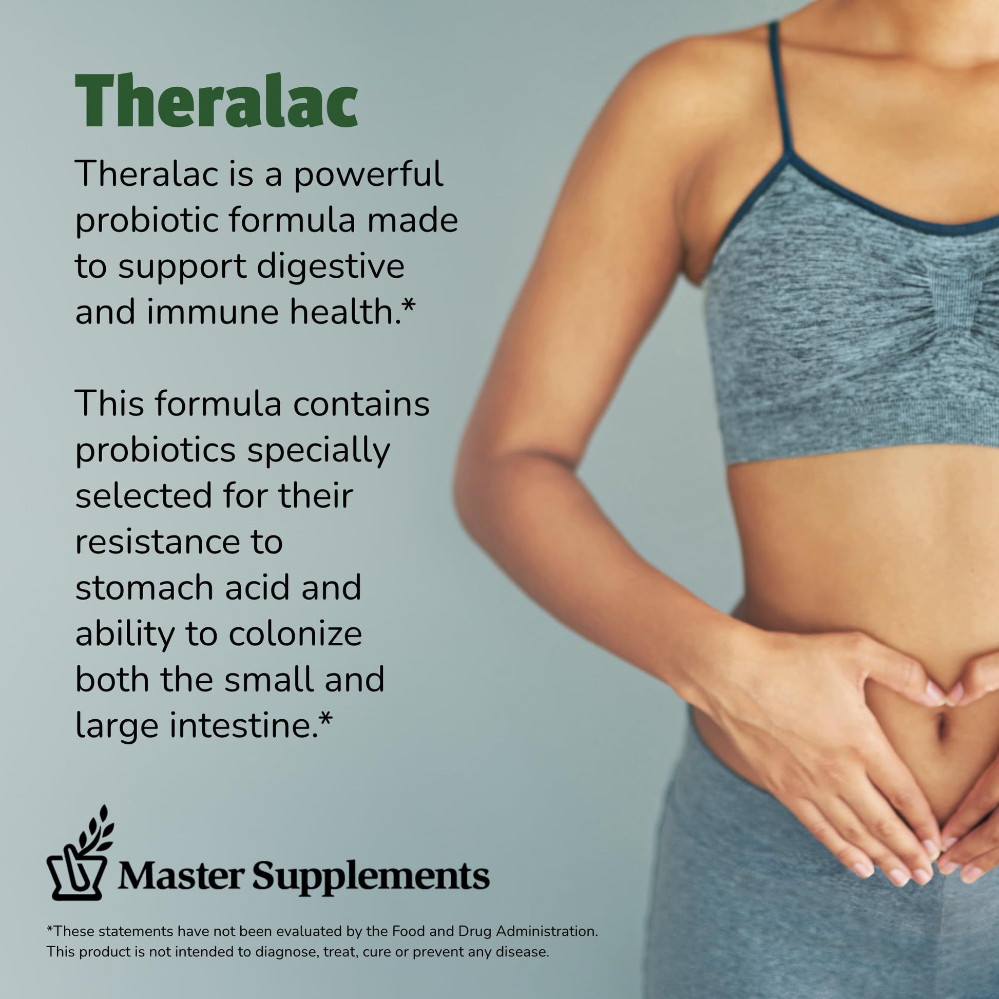 Master Supplements Theralac - 30 Capsules, Pack of 3 - Multi-Strain Probiotic for Optimal Gut Health + Gas & Bloating Relief - Gluten Free - 90 Servings THERALAC buy supplements canada