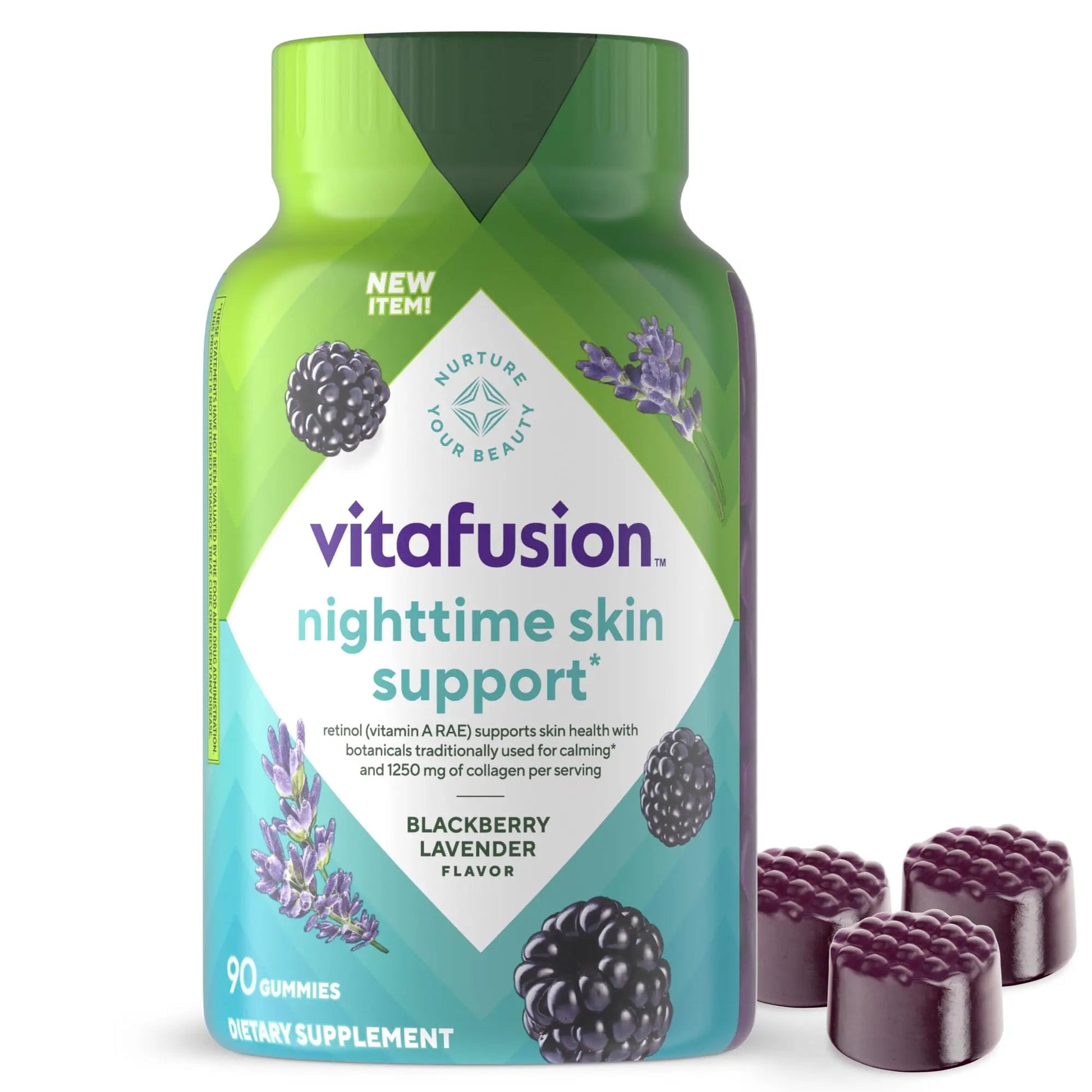 vitafusion Nighttime Skin Support (1), Beauty Supplement with Retinol (Vitamin A RAE), Collagen & Bedtime Botanicals Vitafusion buy supplements canada