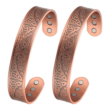 MagEnergy Magnetic Copper Bracelet for Men Life of Tree, 99.99% Pure Copper Bangle MagEnergy buy supplements canada