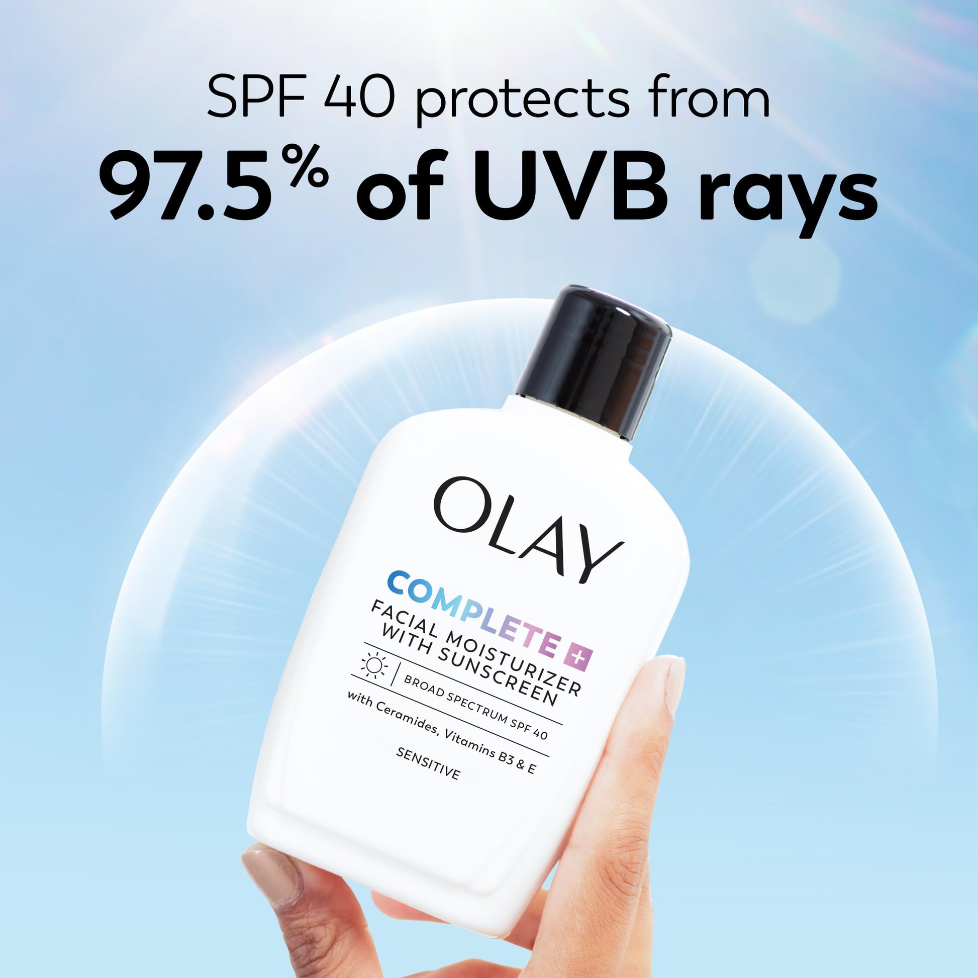 Olay Complete+ Face Moisturizer with Sunscreen SPF 40, For Sensitive Skin, Broad Spectrum Sun Protection, Fragrence-Free Olay buy supplements canada
