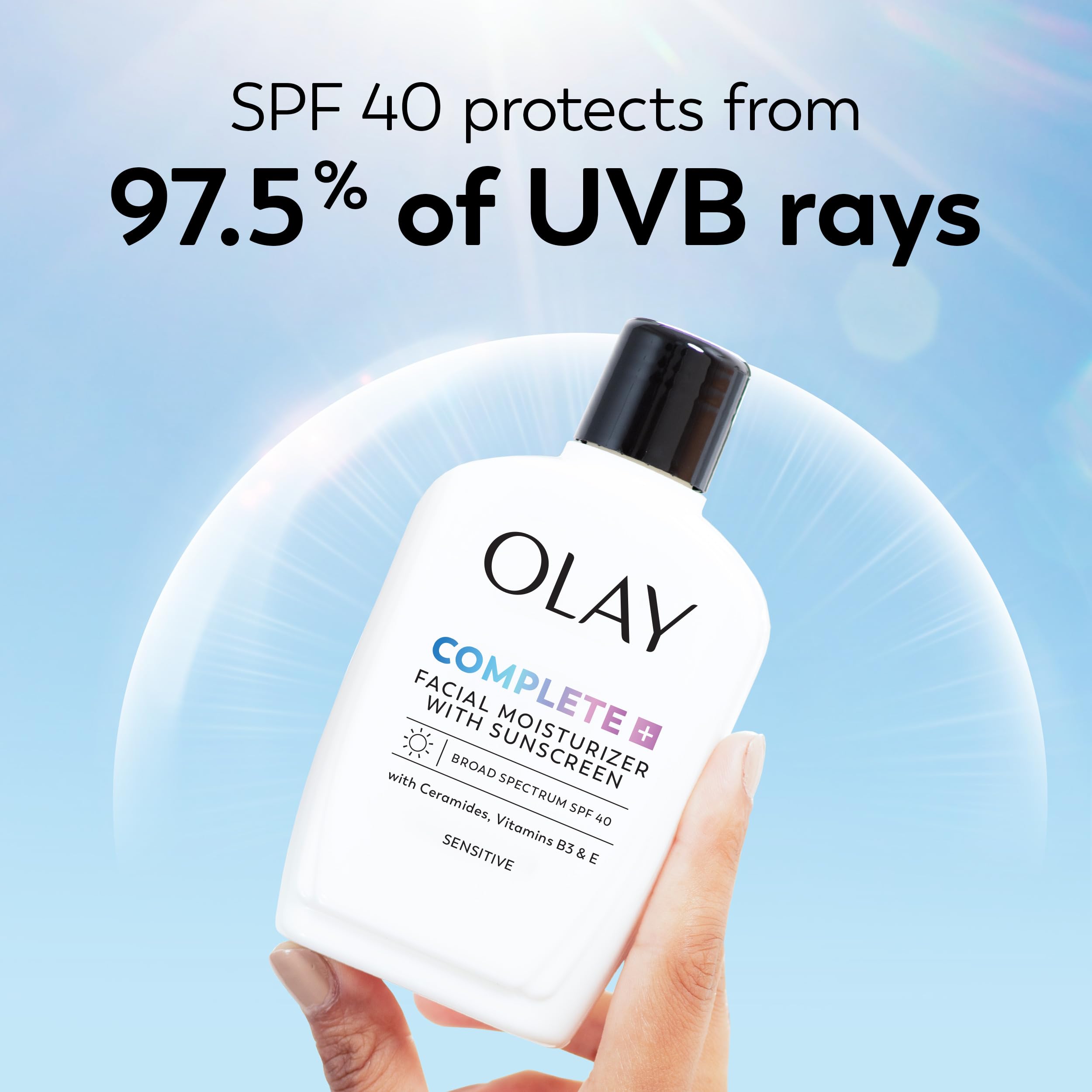 Olay Complete+ Face Moisturizer with Sunscreen SPF 40, For Sensitive Skin, Broad Spectrum Sun Protection, Fragrence-Free Olay buy supplements canada