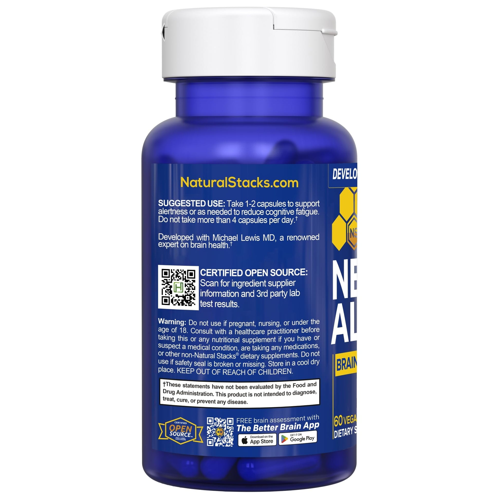 NATURAL STACKS NeuroAlert - 200mg Paraxanthine Energy Supplement - Caffeine Free Focus w/ 500mg L-Tyrosine & 100mg L-Theanine - 10mg NADH for Cellular Energy Support - 60 Paraxanthine Capsules NATURAL STACKS buy supplements canada