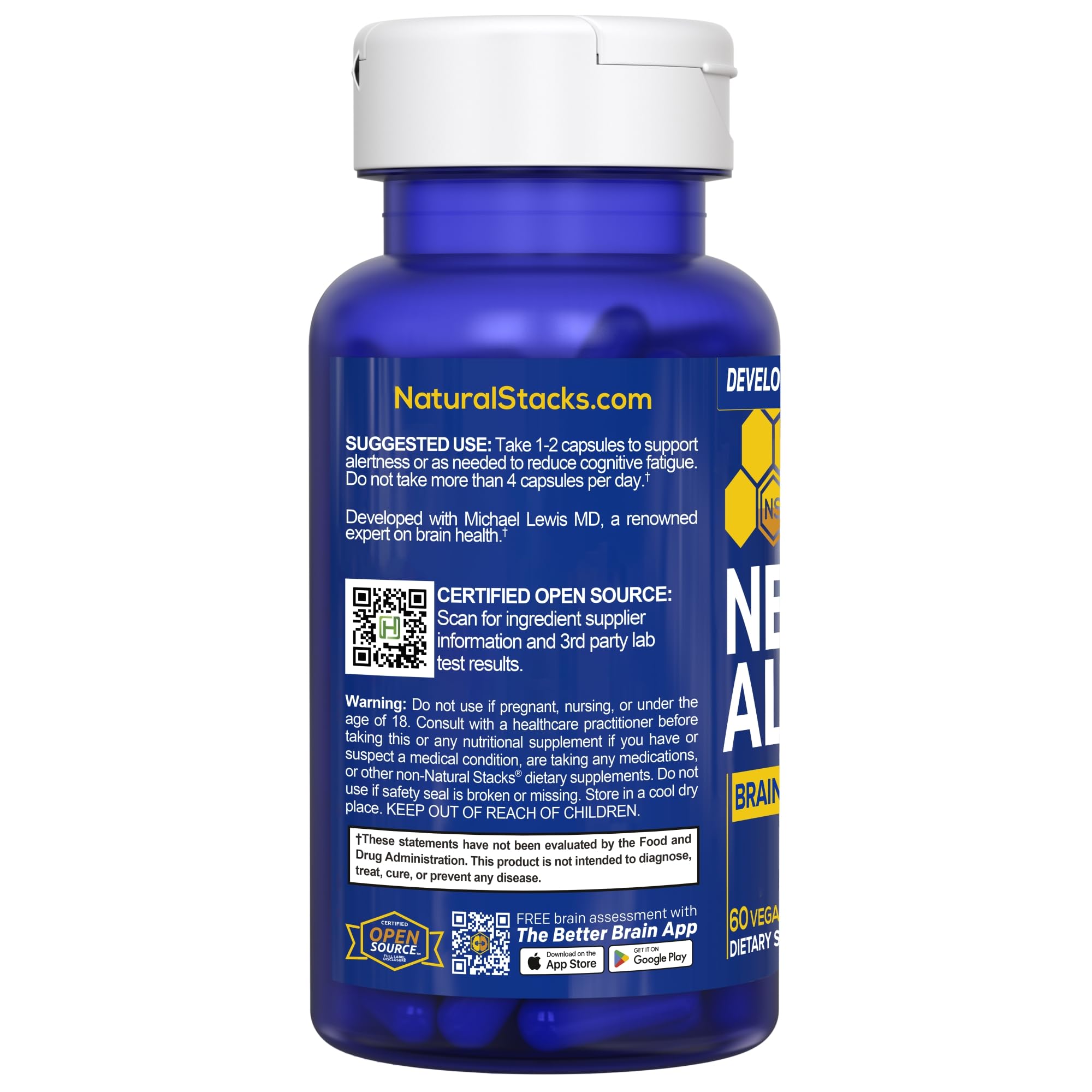 NATURAL STACKS NeuroAlert - 200mg Paraxanthine Energy Supplement - Caffeine Free Focus w/ 500mg L-Tyrosine & 100mg L-Theanine - 10mg NADH for Cellular Energy Support - 60 Paraxanthine Capsules NATURAL STACKS buy supplements canada