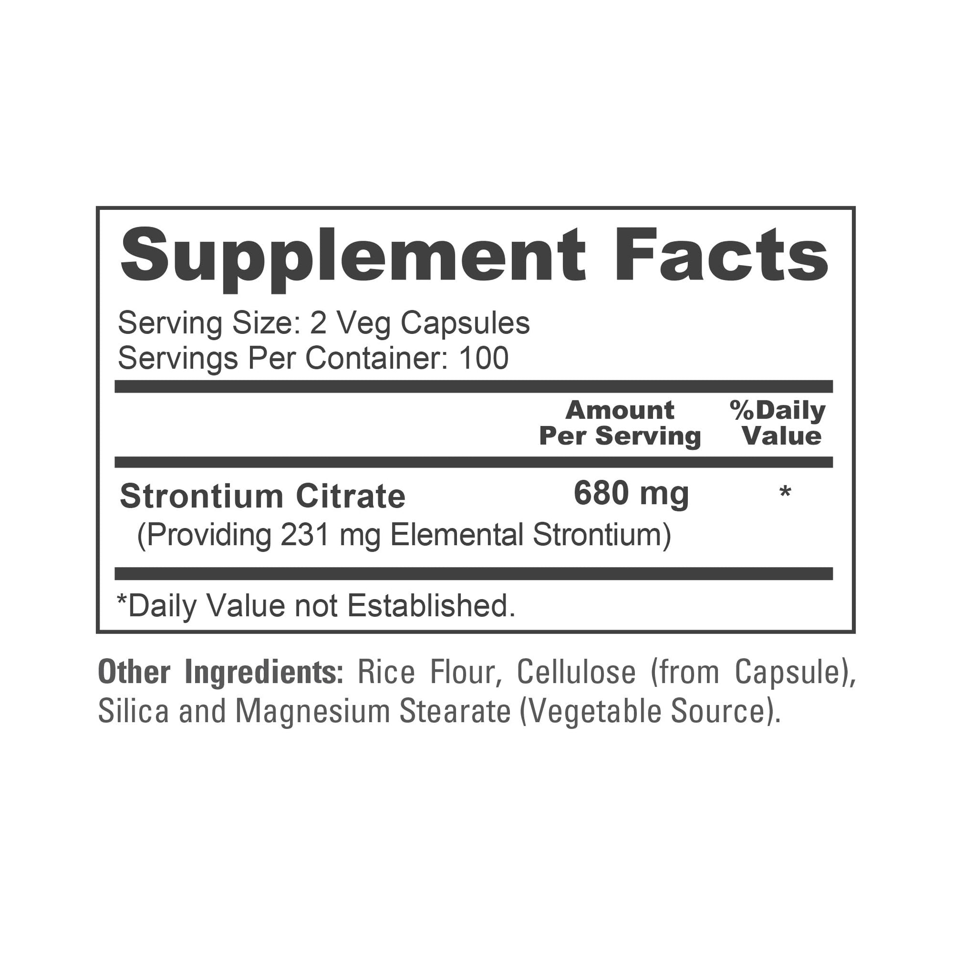 NusaPure Strontium Citrate - Suitable for Vegetarian/Vegan, Non - GMO - 680 mg 200 Capsules NusaPure buy supplements canada