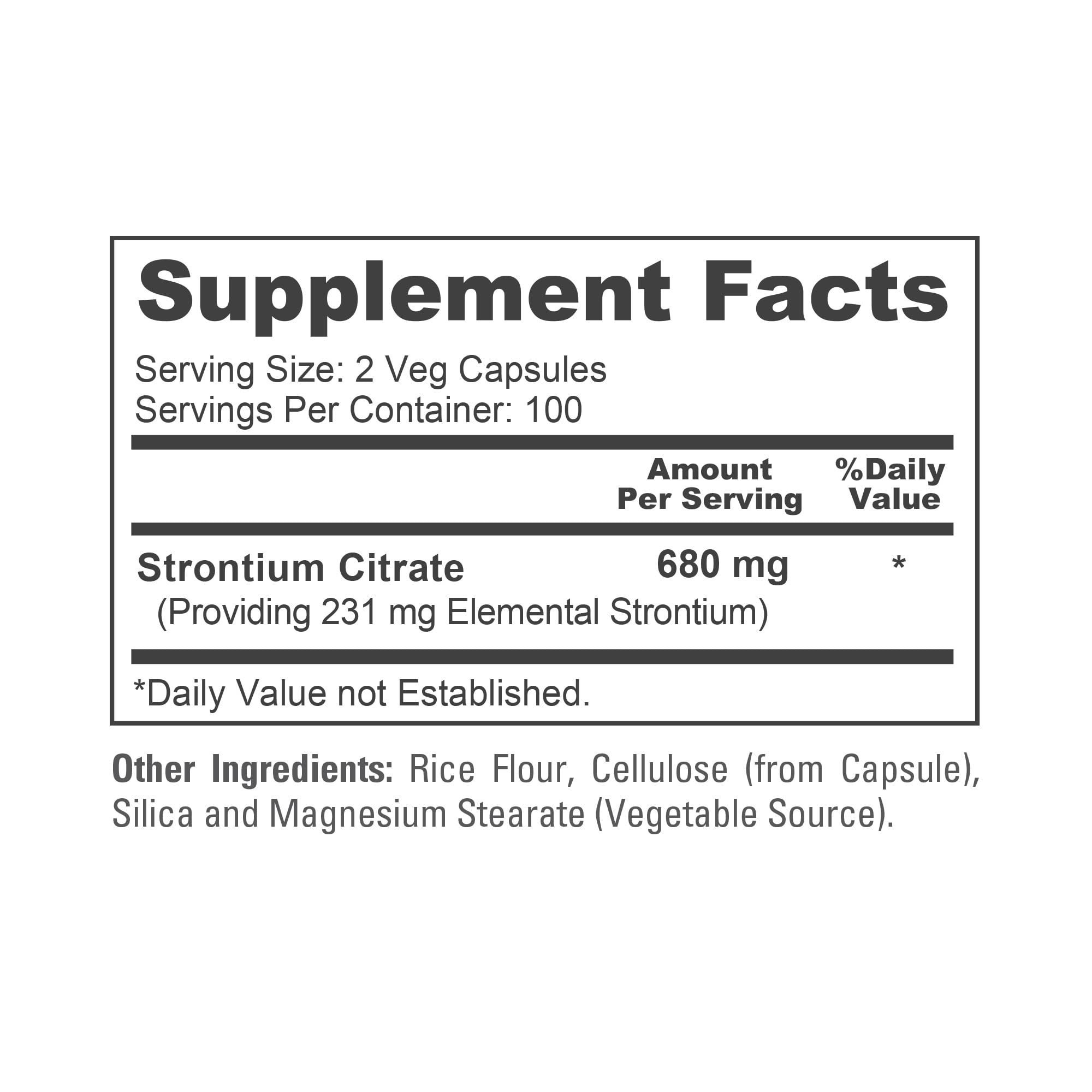 NusaPure Strontium Citrate - Suitable for Vegetarian/Vegan, Non - GMO - 680 mg 200 Capsules NusaPure buy supplements canada
