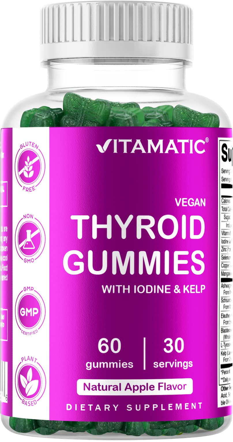 Vitamatic Vegan Thyroid Support Gummies with Iodine & Kelp - 60 Count - Improve Your Vitamatic buy supplements canada