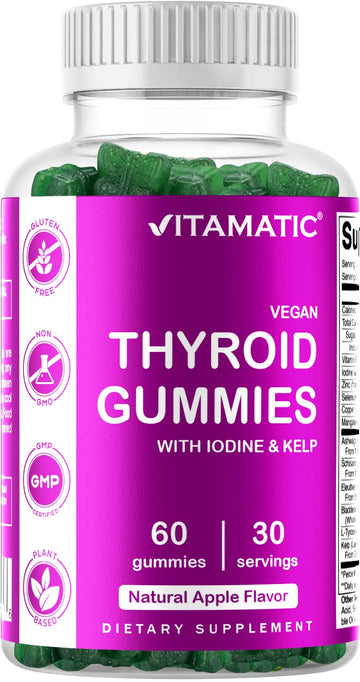 Vitamatic Vegan Thyroid Support Gummies with Iodine & Kelp - 60 Count - Improve Your Vitamatic buy supplements canada