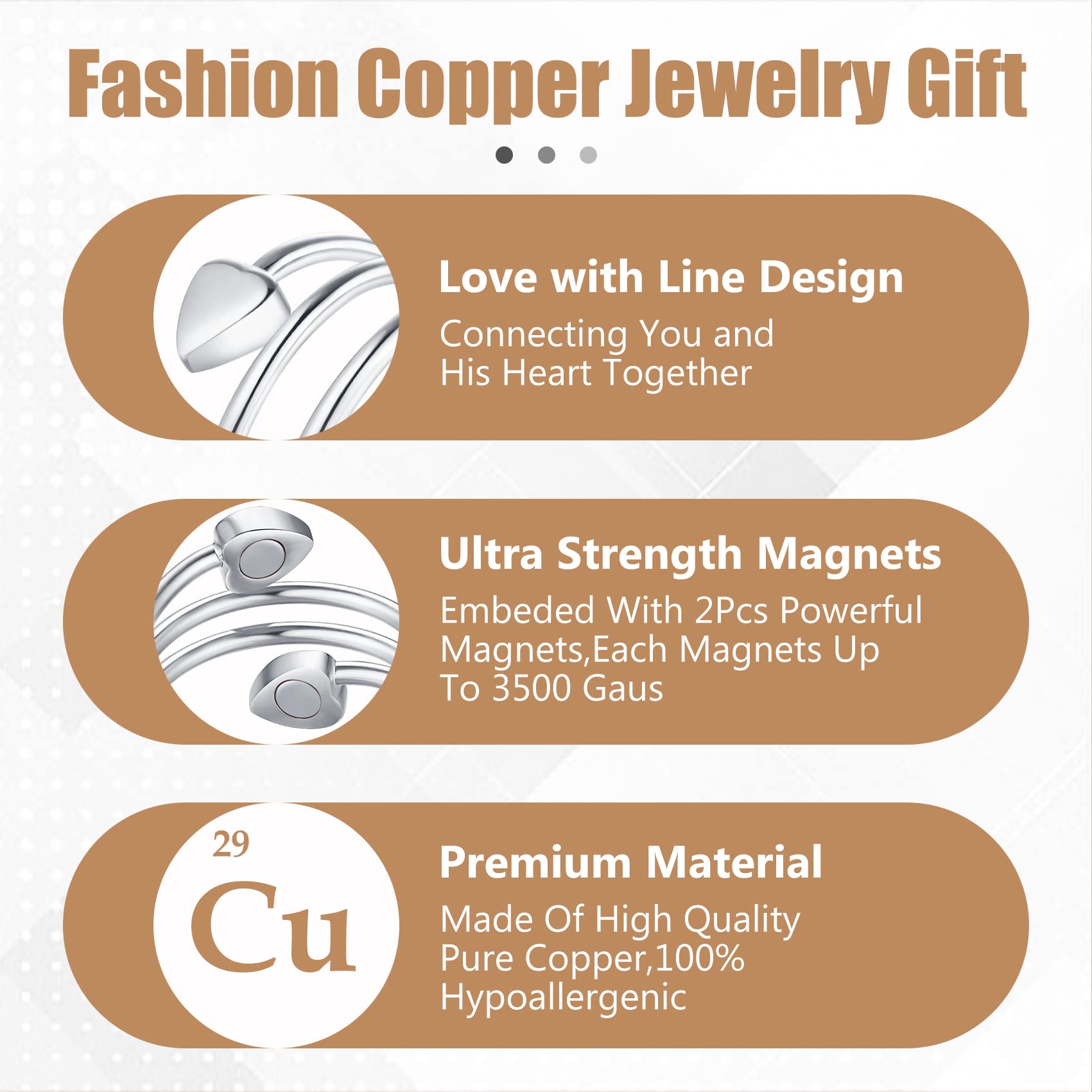 Jecanori Copper Rings for Women,Magnetic Ring Adjustable Love Heart Copper Rings Jecanori buy supplements canada
