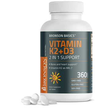 Bronson Basics Vitamin K2 D3 (MK7) Supplement Non-GMO Formula 5000IU (125 mcg) Bronson buy supplements canada