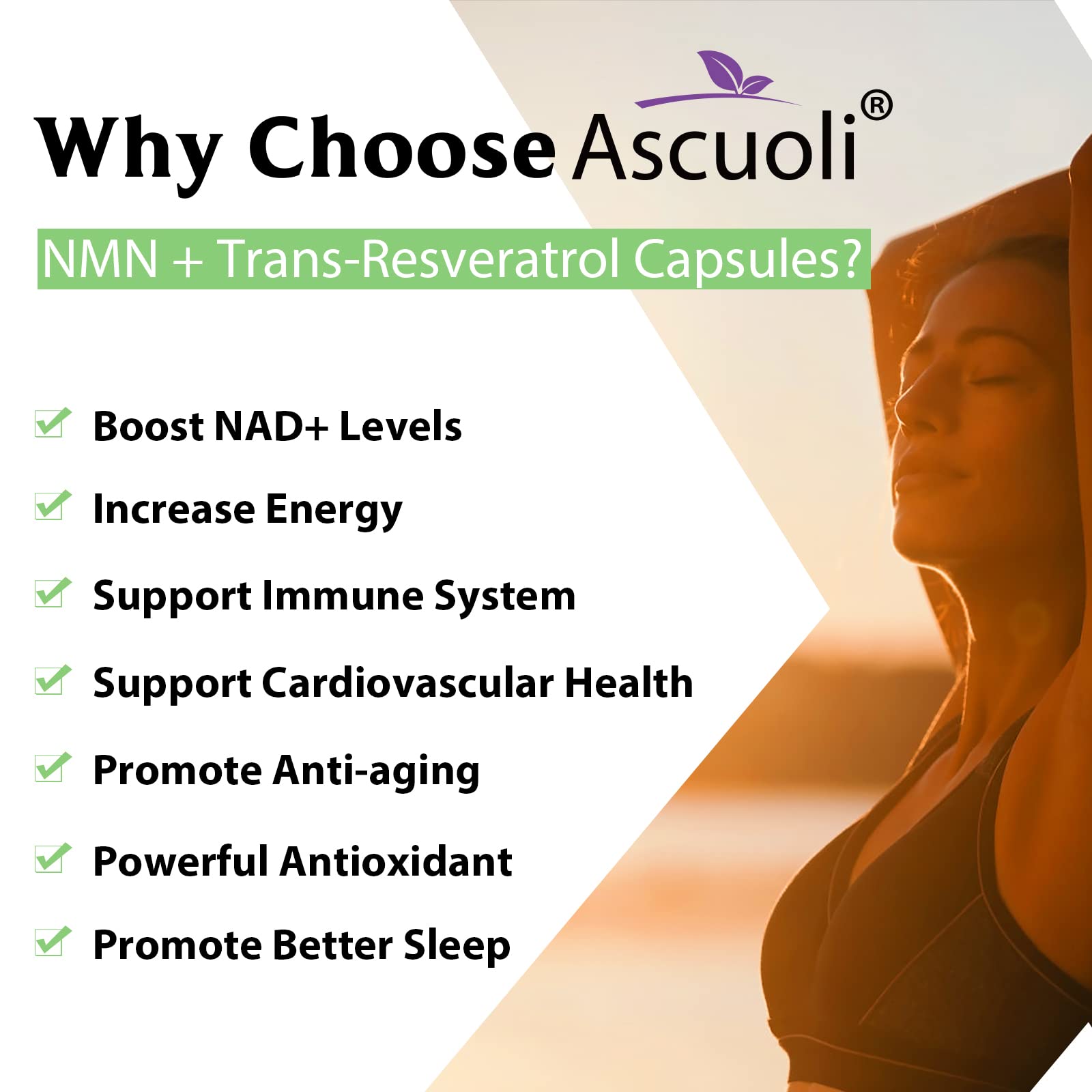 Sublingual NMN 500mg + Trans-Resveratrol 400mg, 3-in-1 Advanced Formula 99% Pure NMN Resveratrol Supplement for Boost* NAD, Cell, Immune, Energy & Muscle, Anti-Aging, 120 Lozenges (120-Day Supply) Ascuoli buy supplements canada