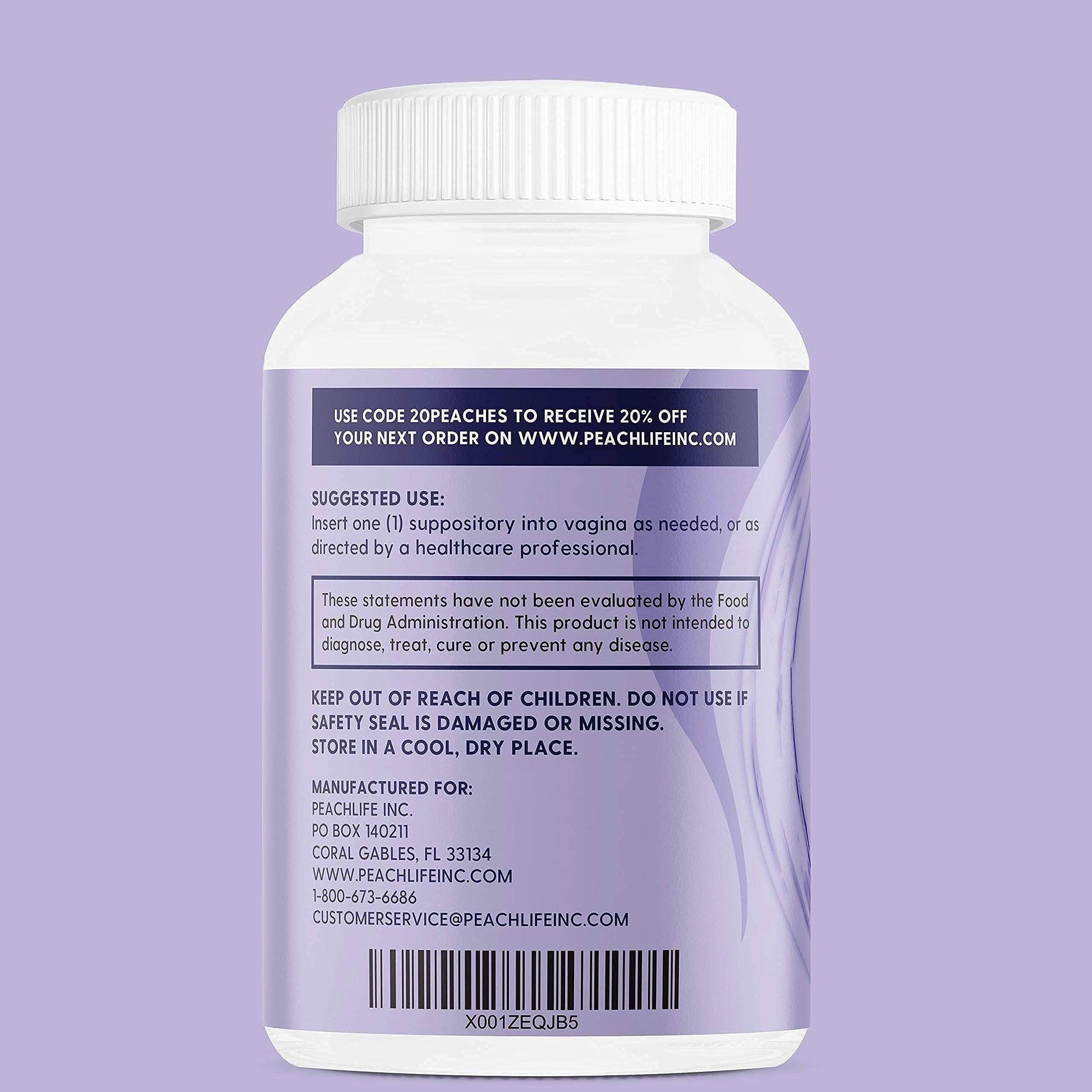 Peachlife Boric Acid Suppositories in Vegetable Capsules - USA Made - Vaginal pH Peachlife buy supplements canada