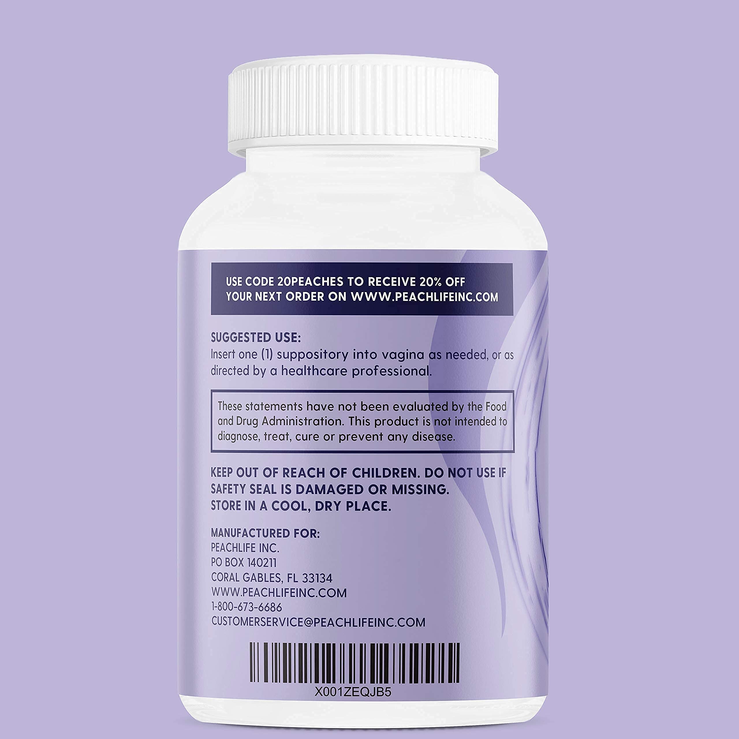 Peachlife Boric Acid Suppositories in Vegetable Capsules - USA Made - Vaginal pH Peachlife buy supplements canada